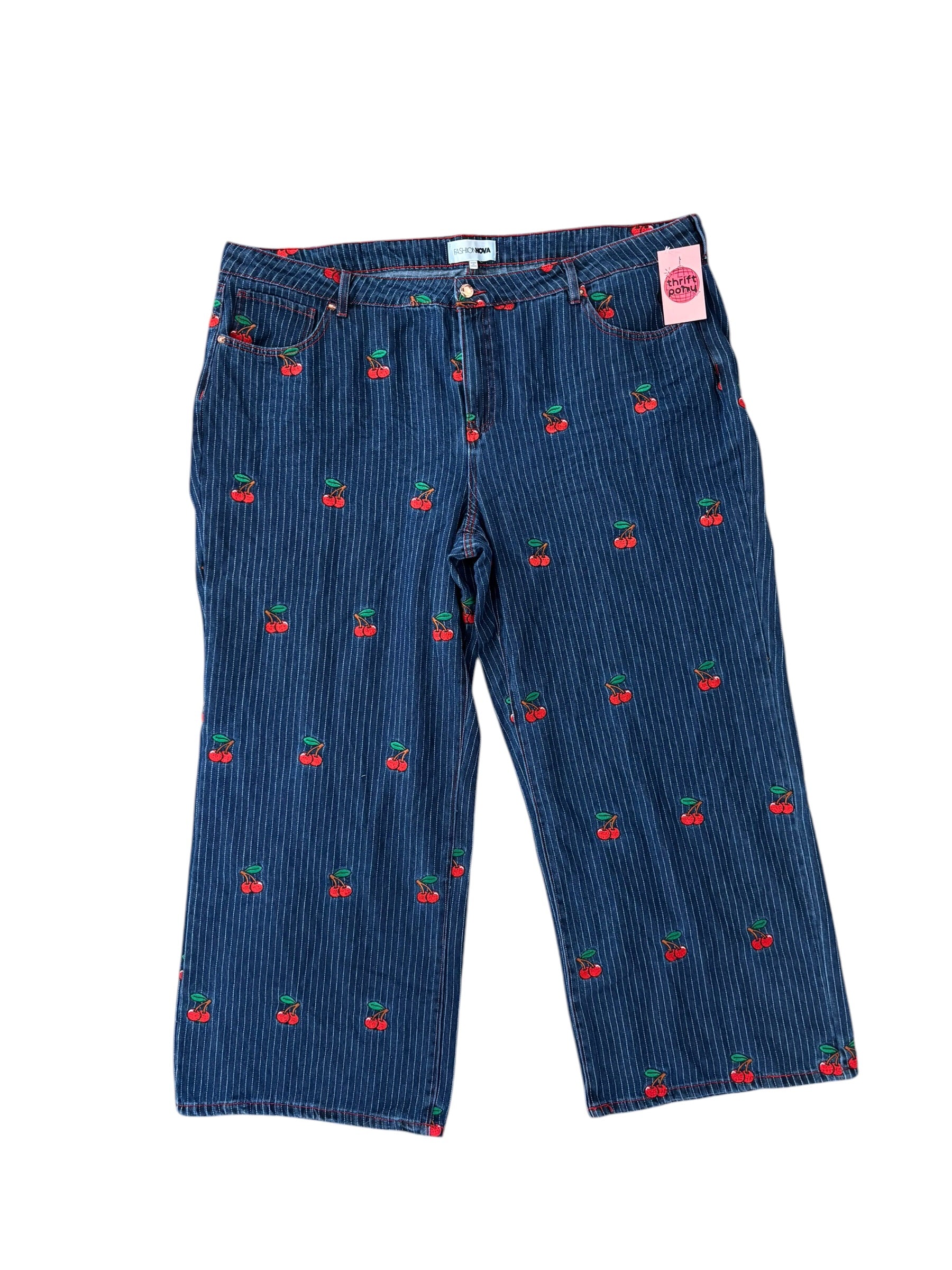 blue red fashion nova nwt jean cherry pants, 22