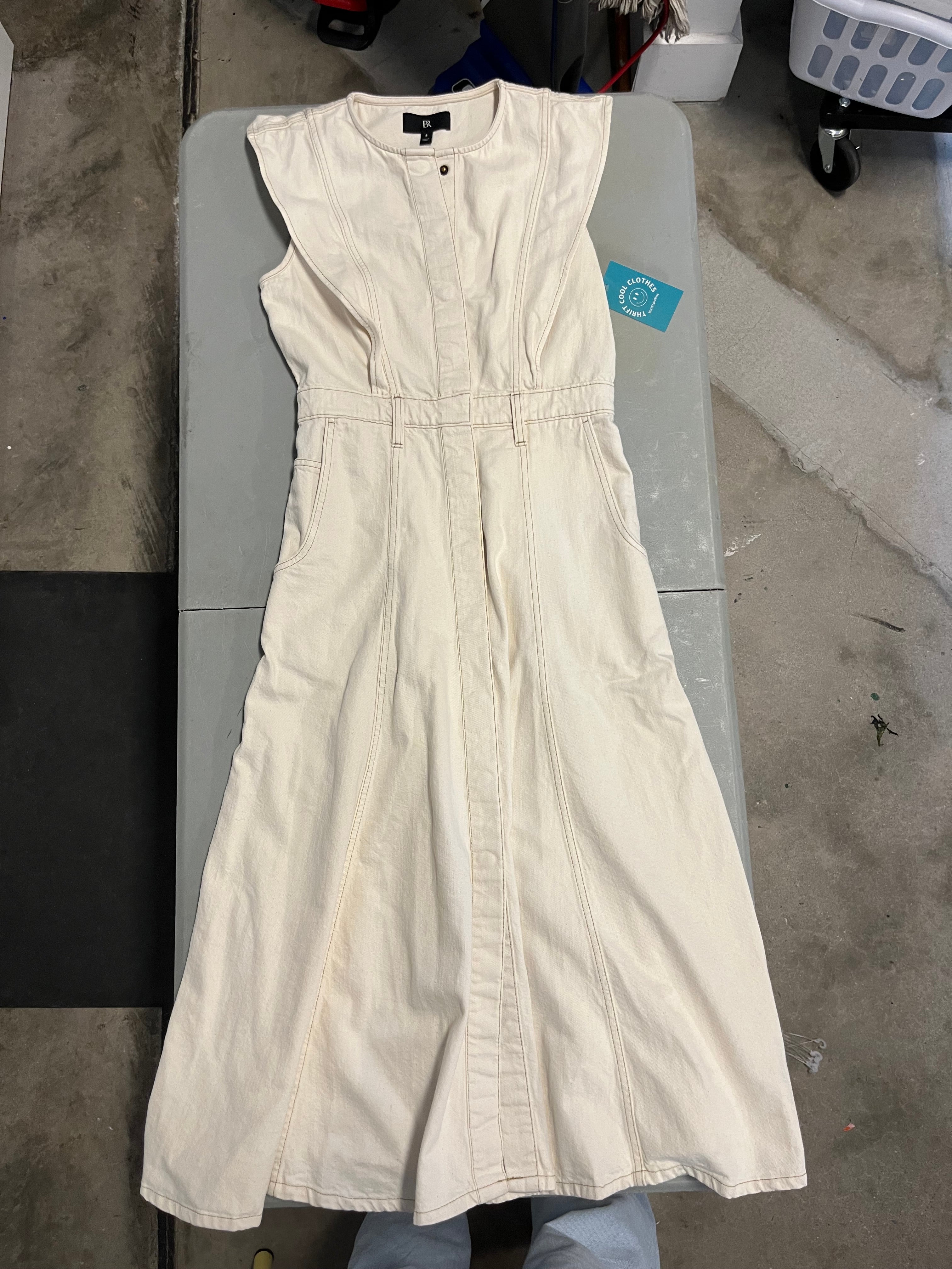 Cream Br Canvas tank maxi dress, 4