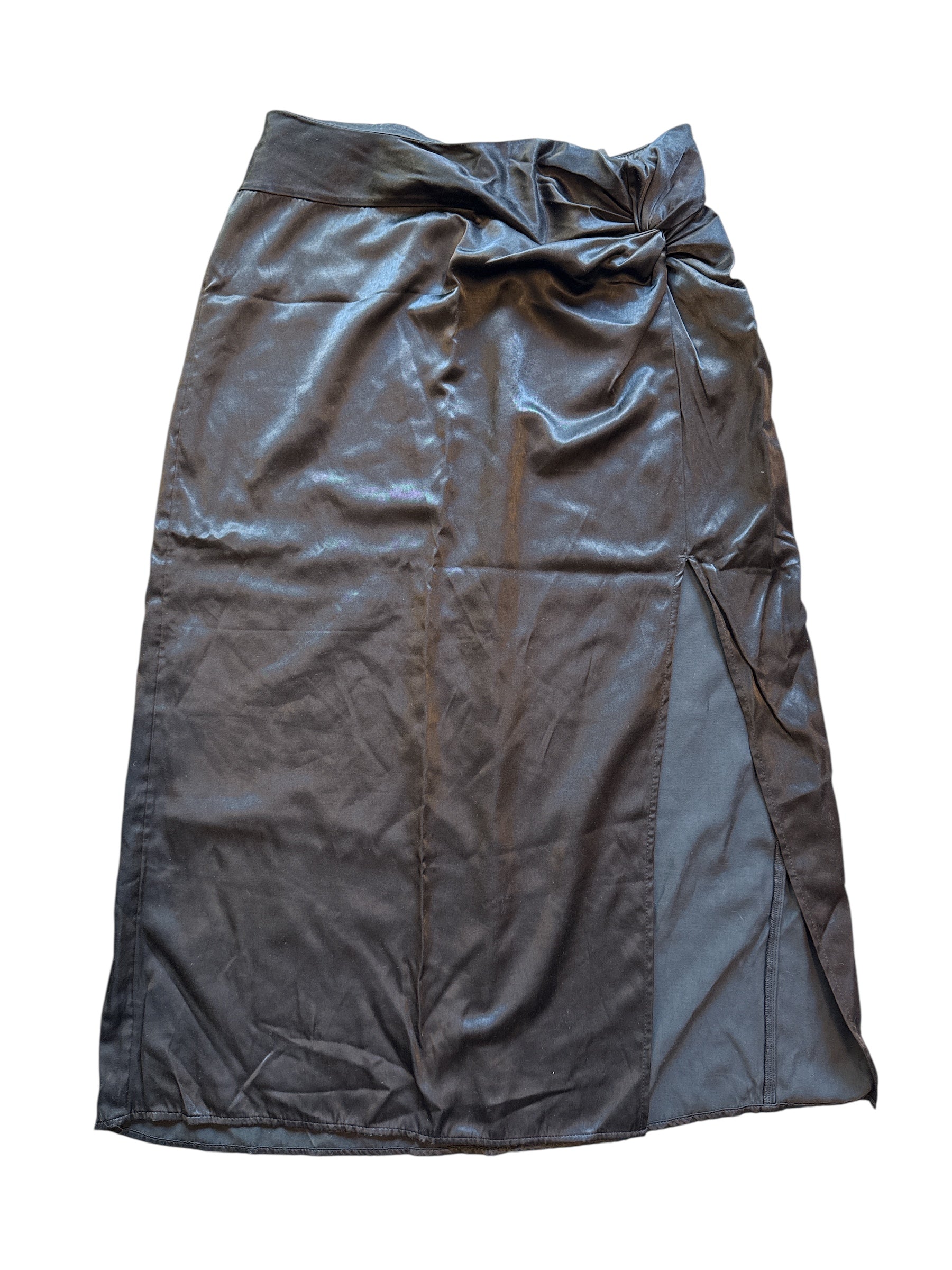 black abercrombie satin twist skirt, mP