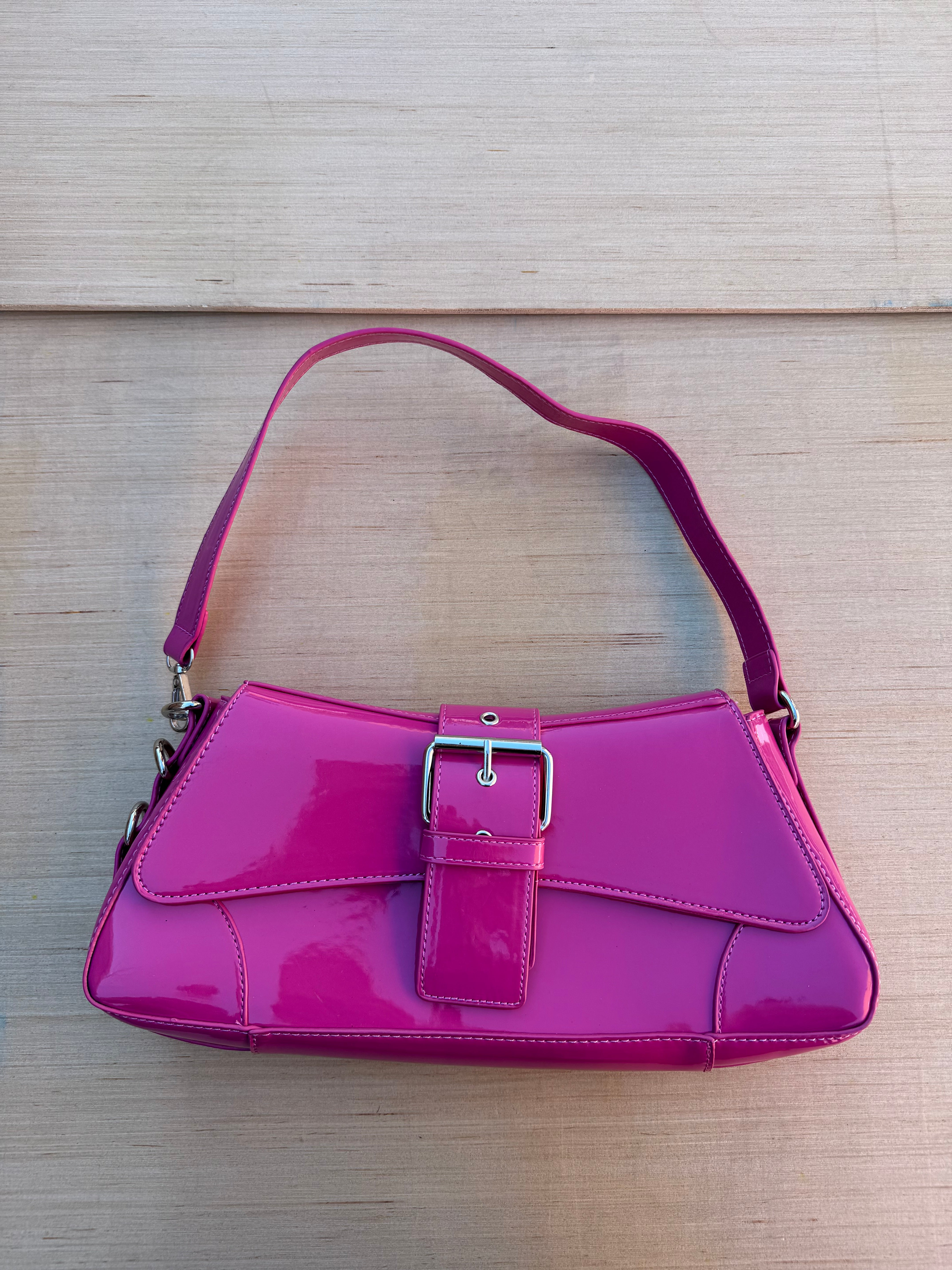 pink  glossy handbag