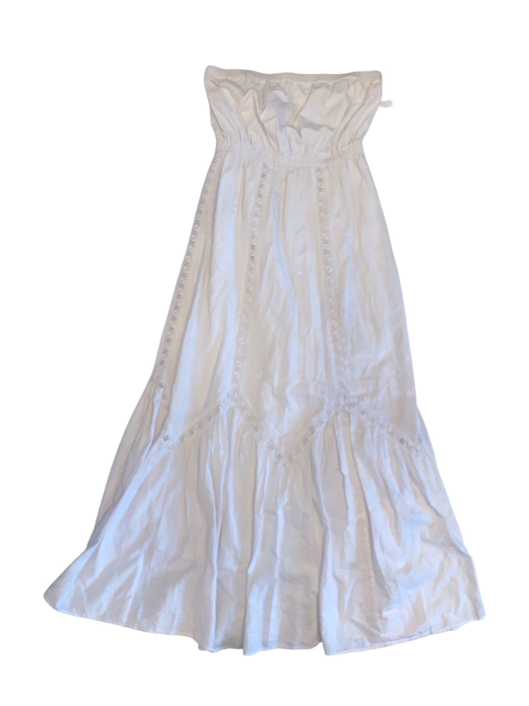 White Gap Strapless eyelet maxi dress, L