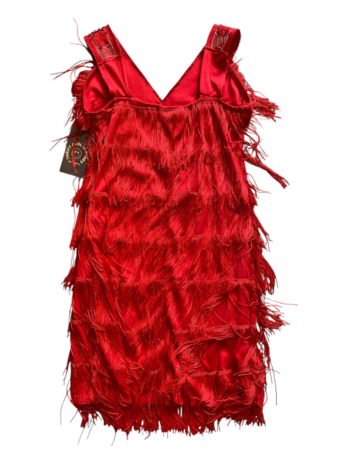 Red Dreamgirl fringe flapper dress, S