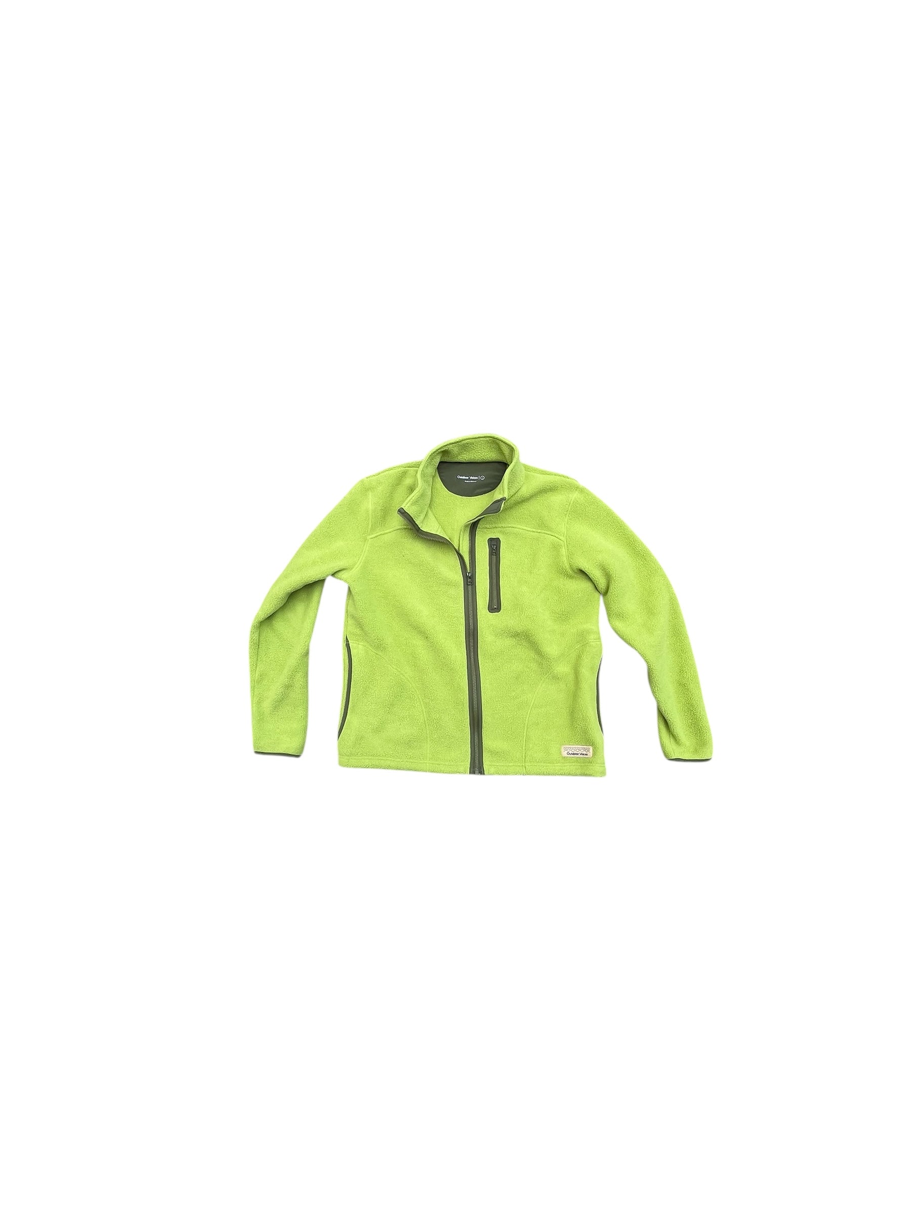 green outdoor voices fleece zip up, L