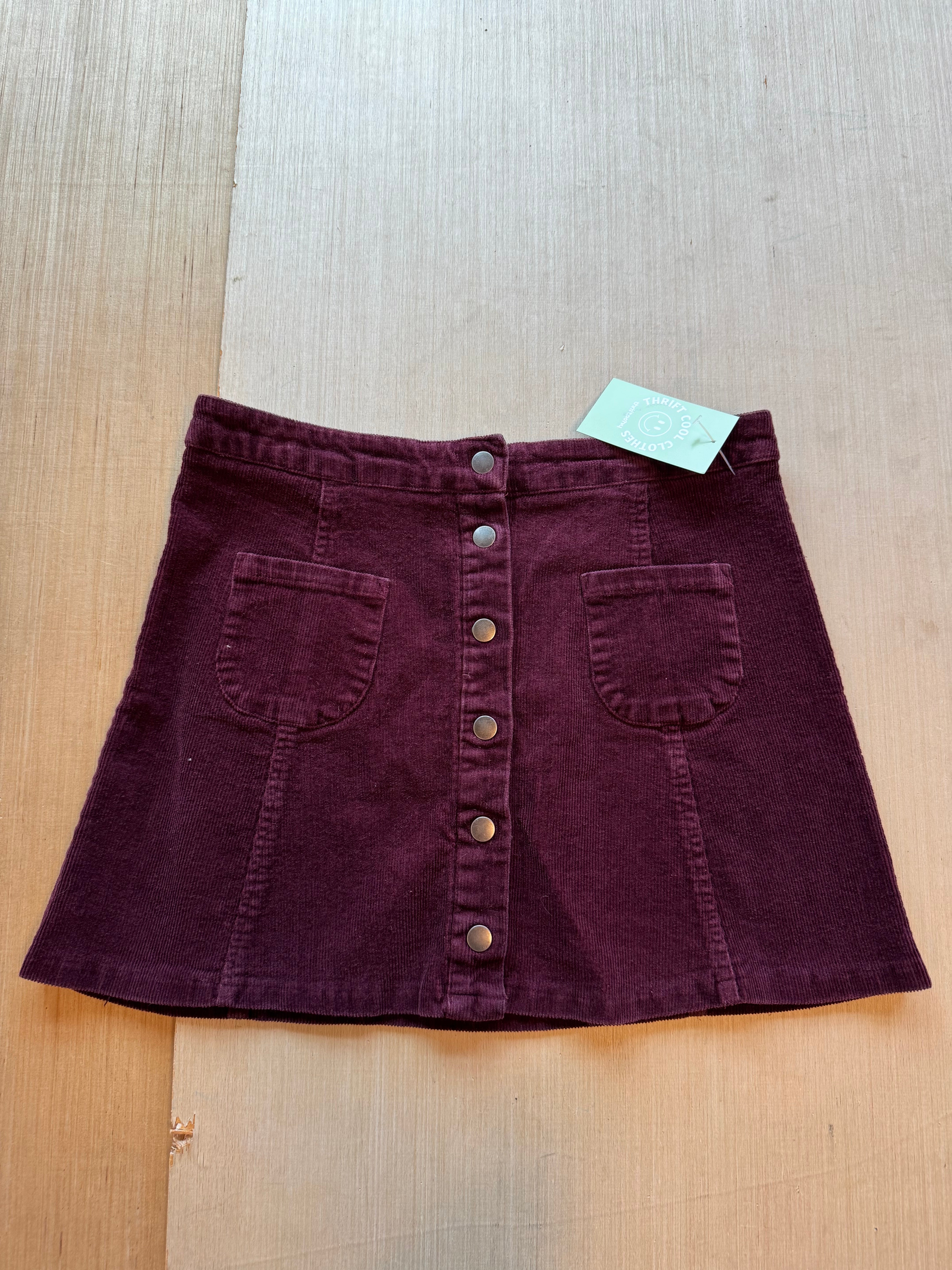 plum melville cord mini skirt, s