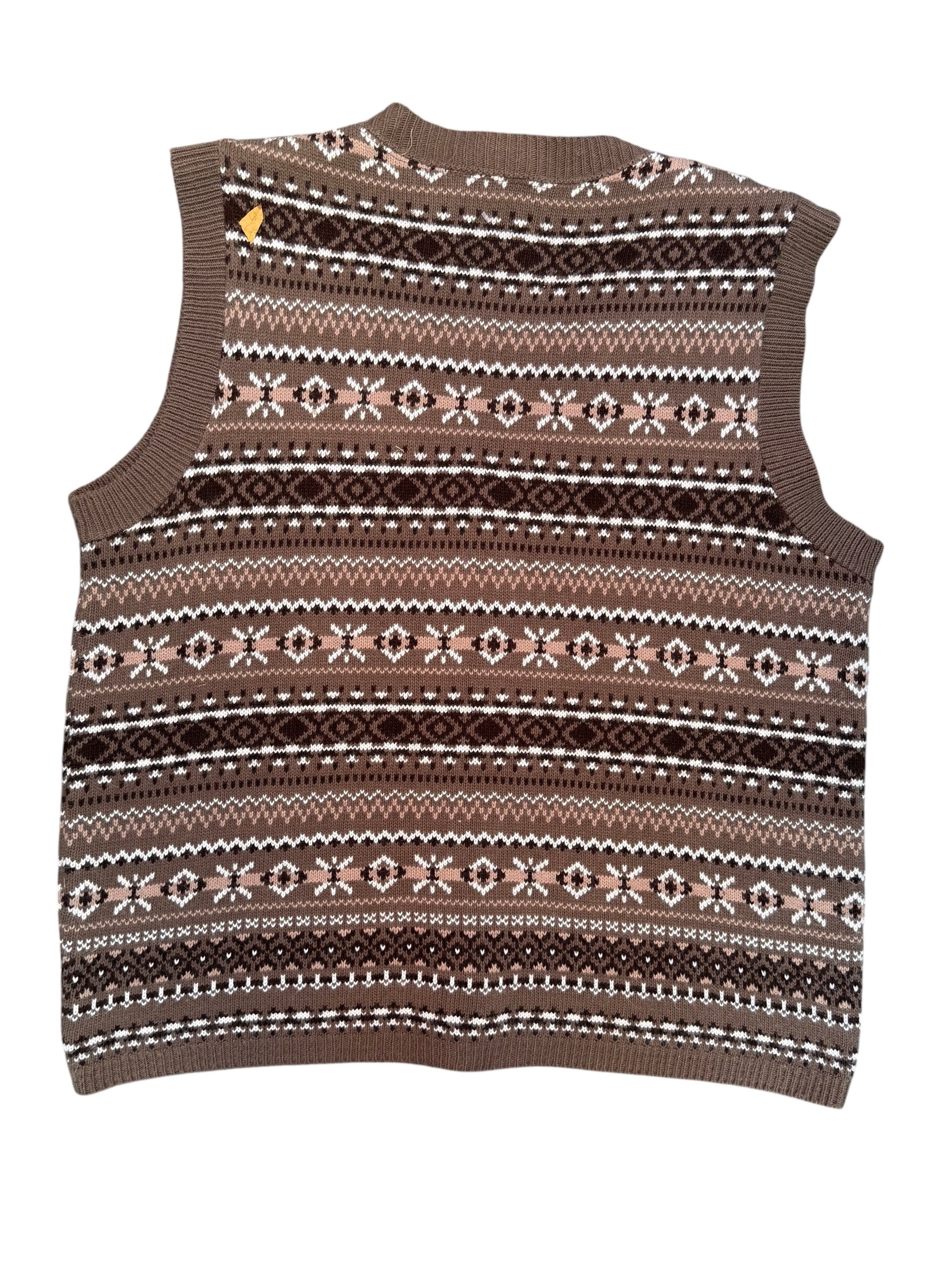 brown blair patterned sweater vest, m