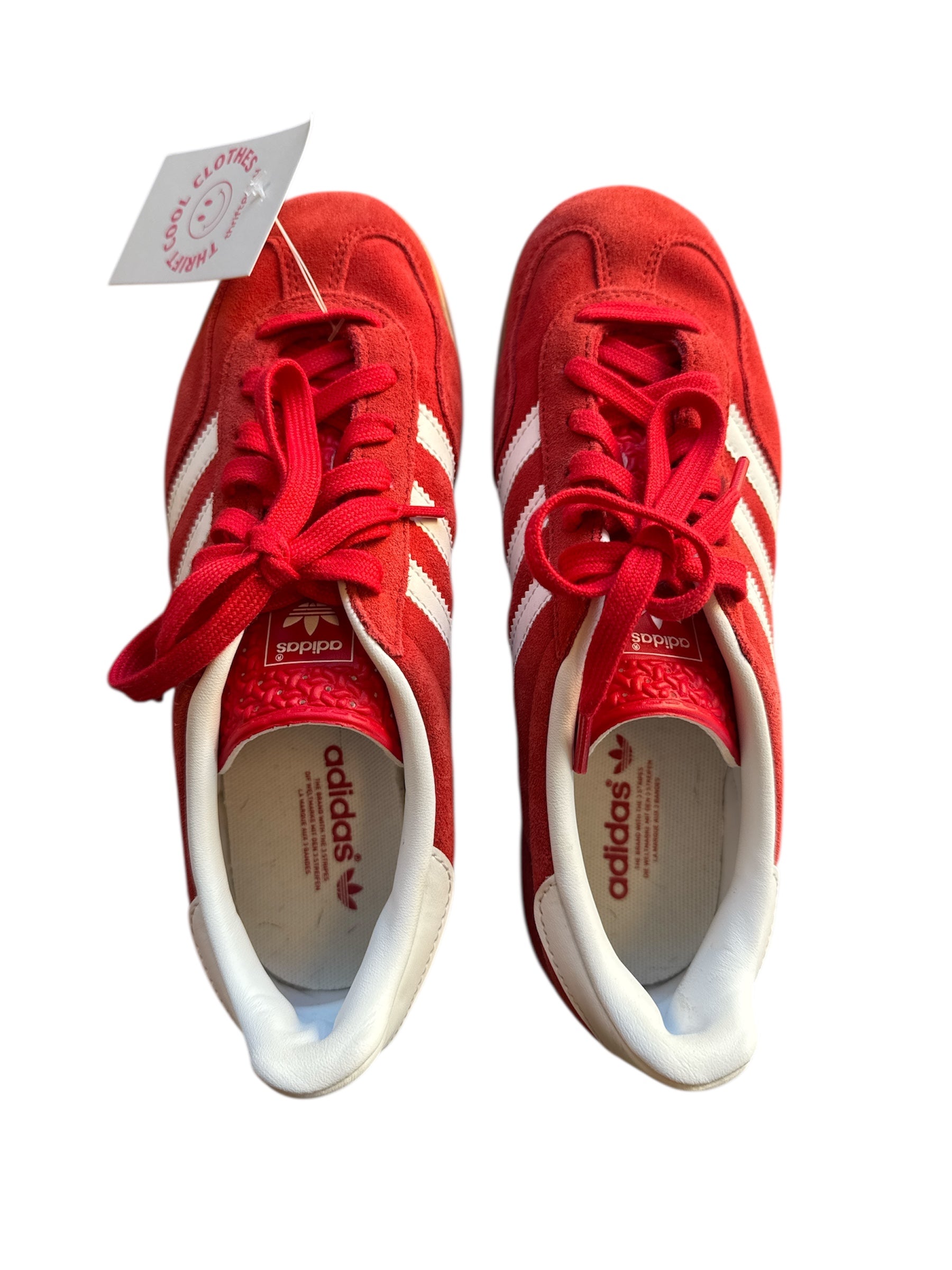 red white adidas gazelles, 5.5