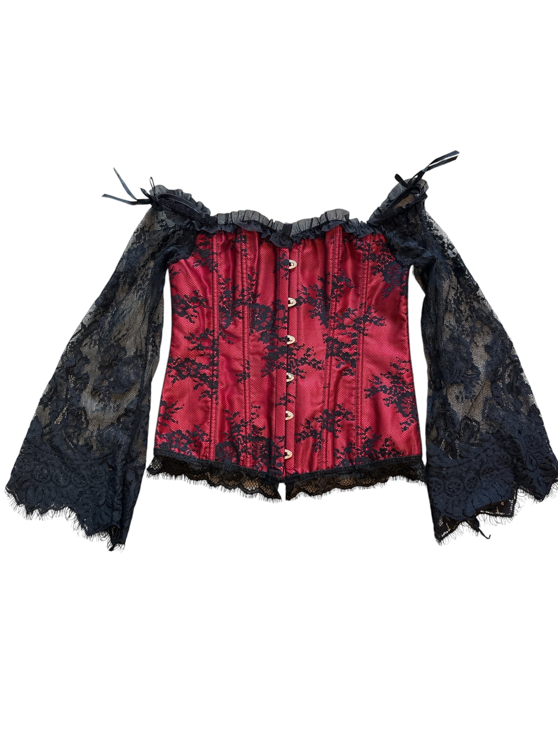 Red black  Lace corset, XL