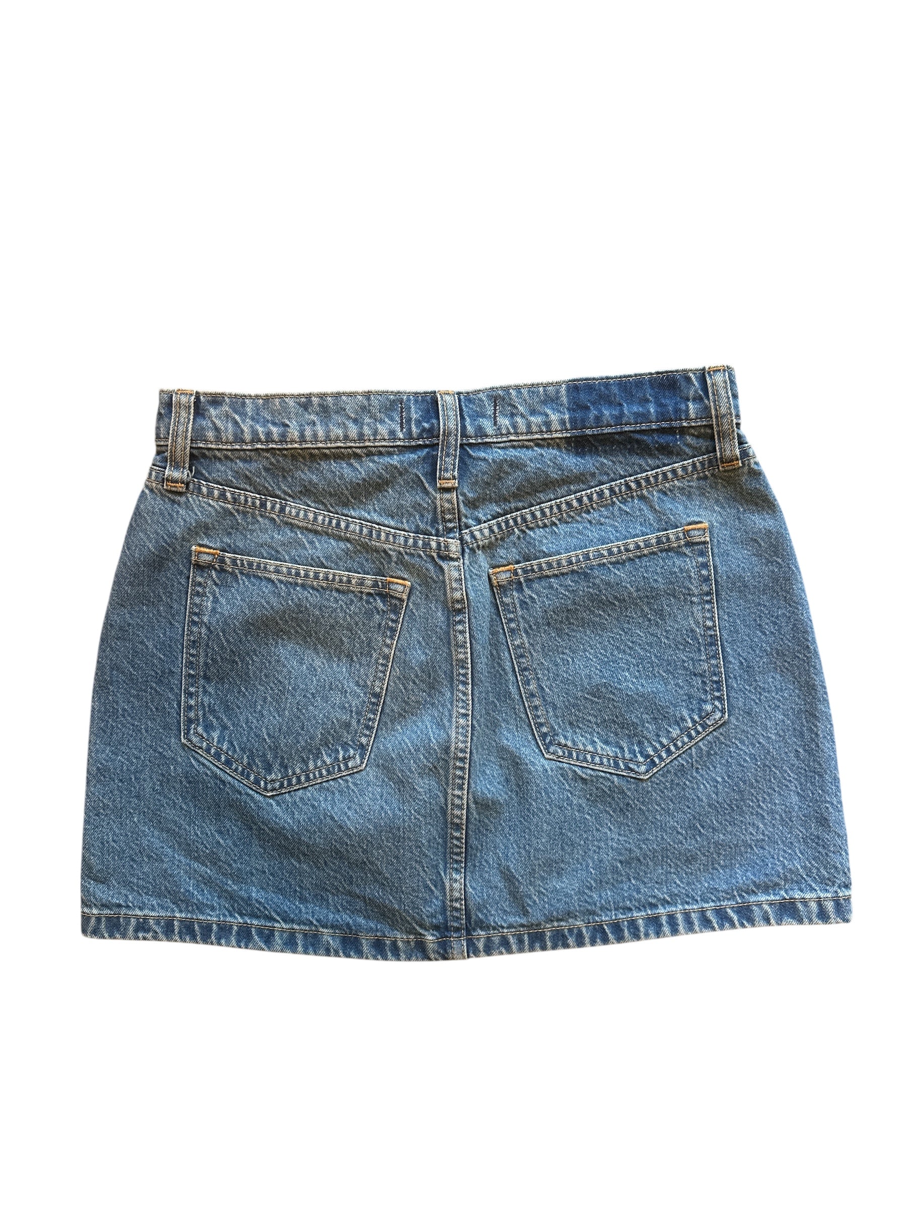 blue abercrombie nwt denim mini w zipper, 27/4