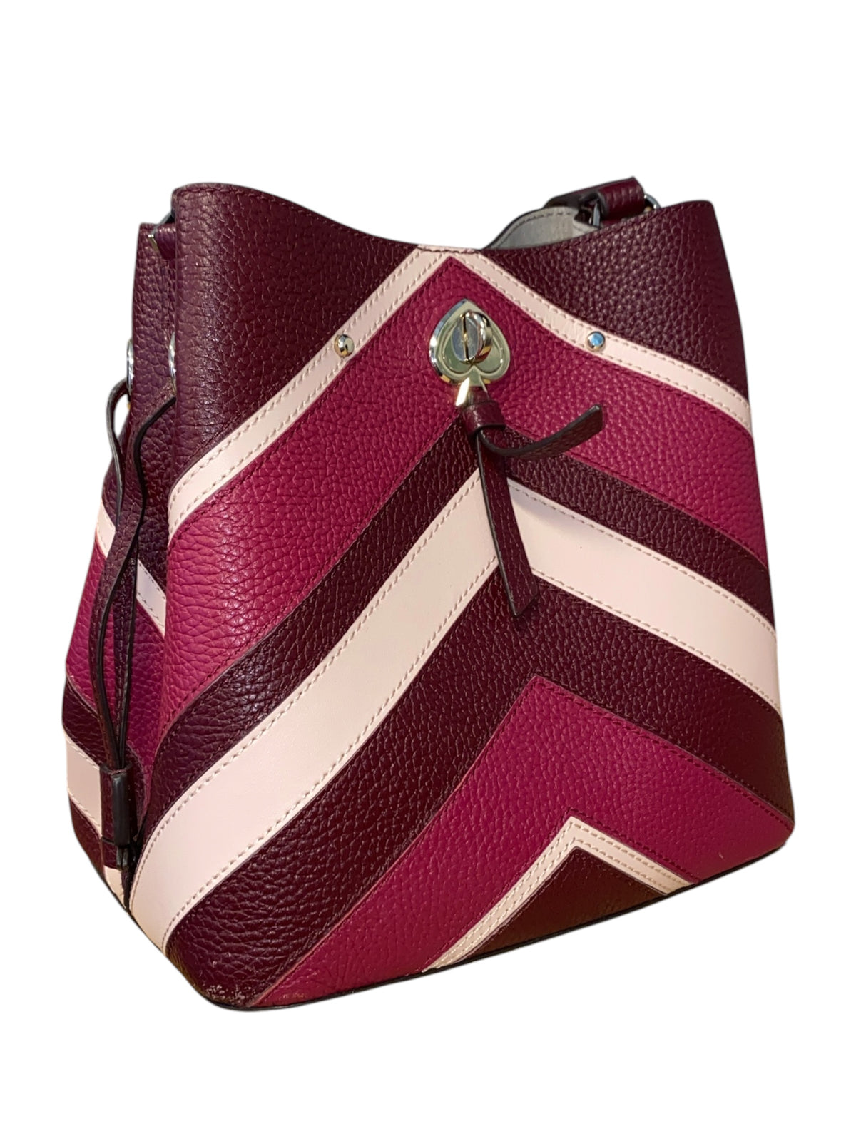 magenta pink katespade chevron bucket bag