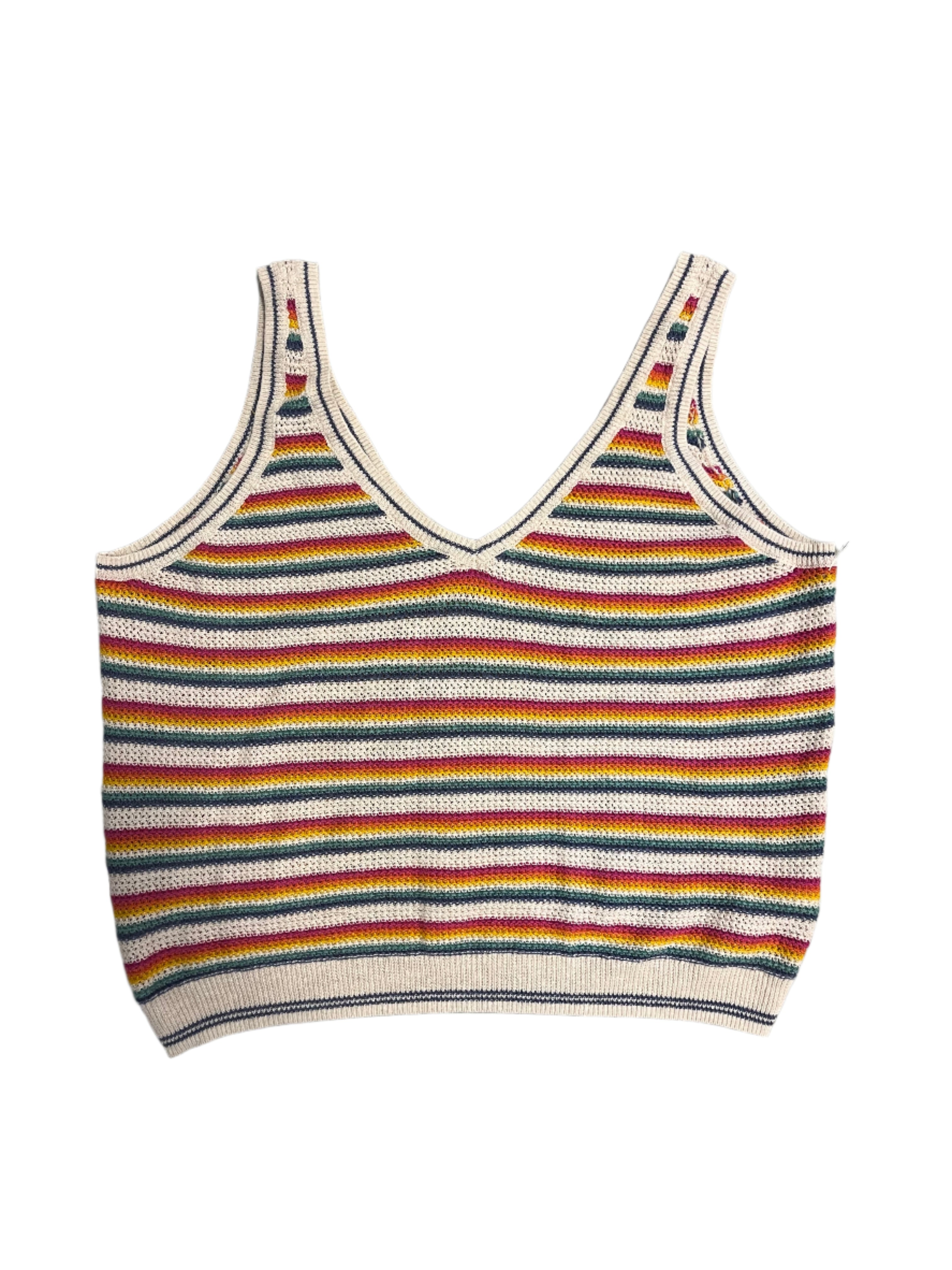 rainbow marine layer knit tank top, s