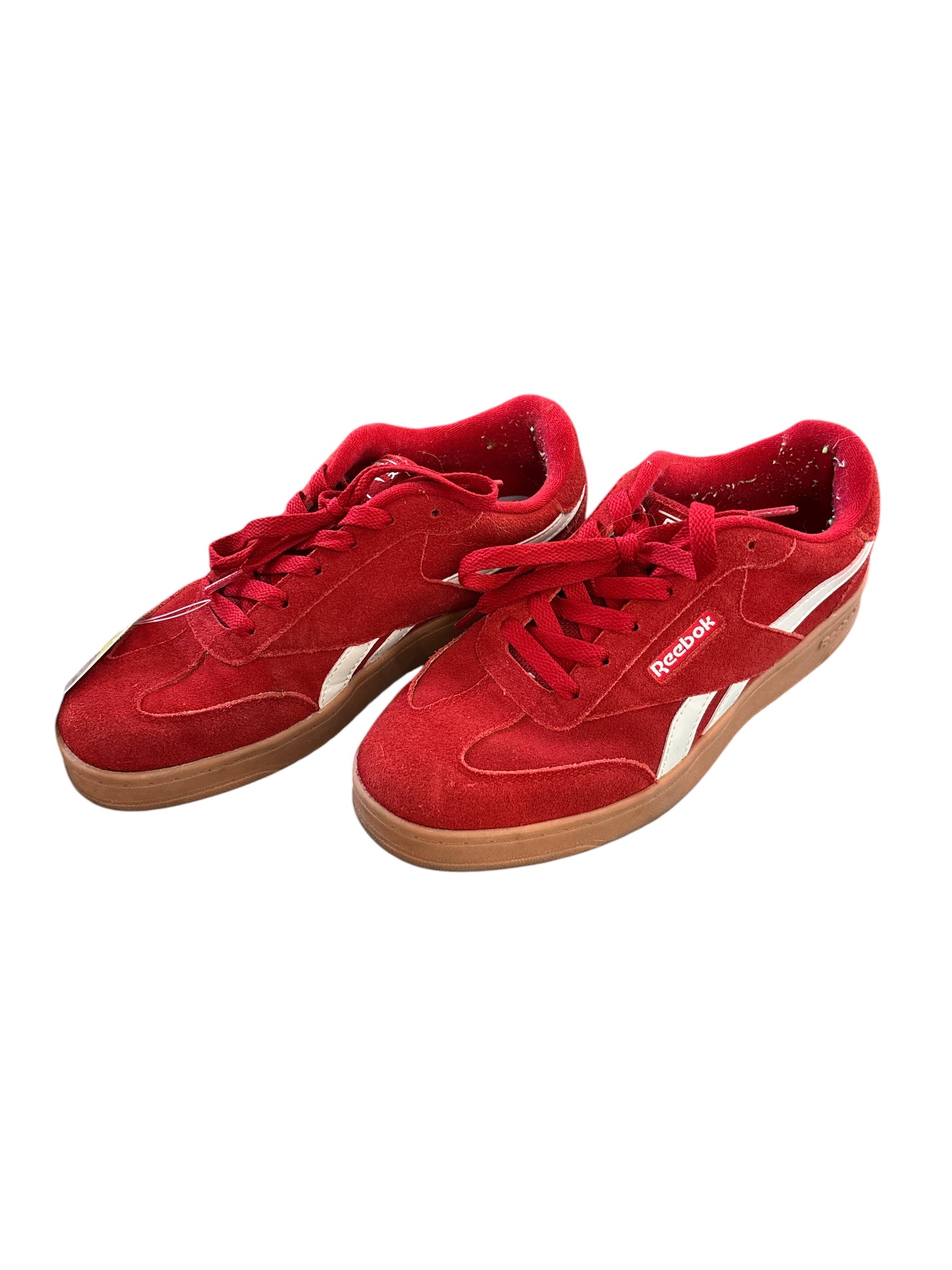 red white reebok low top sneakers, 7 1/12