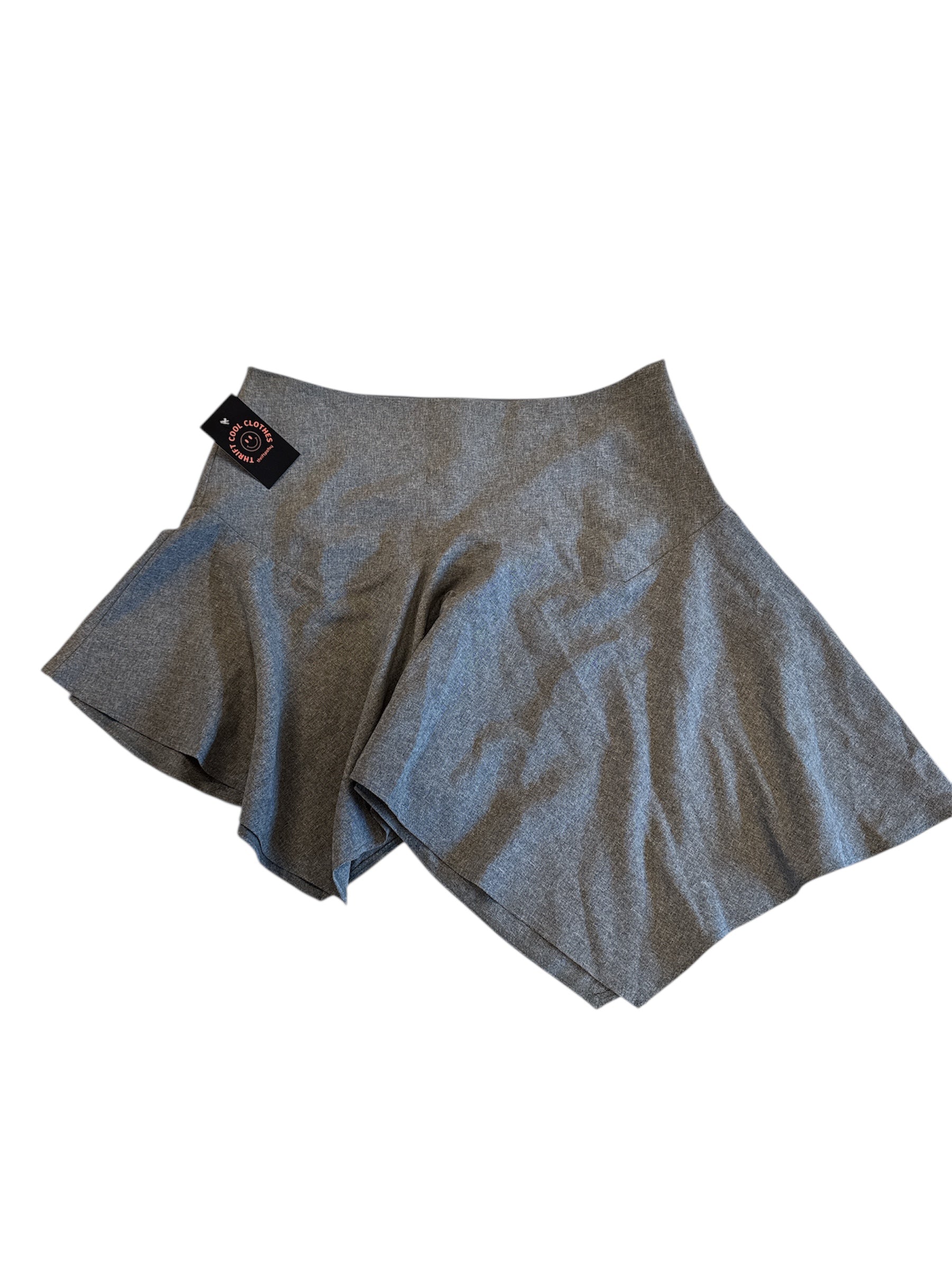 gray miss seltridge heathered flowy mini skirt, L