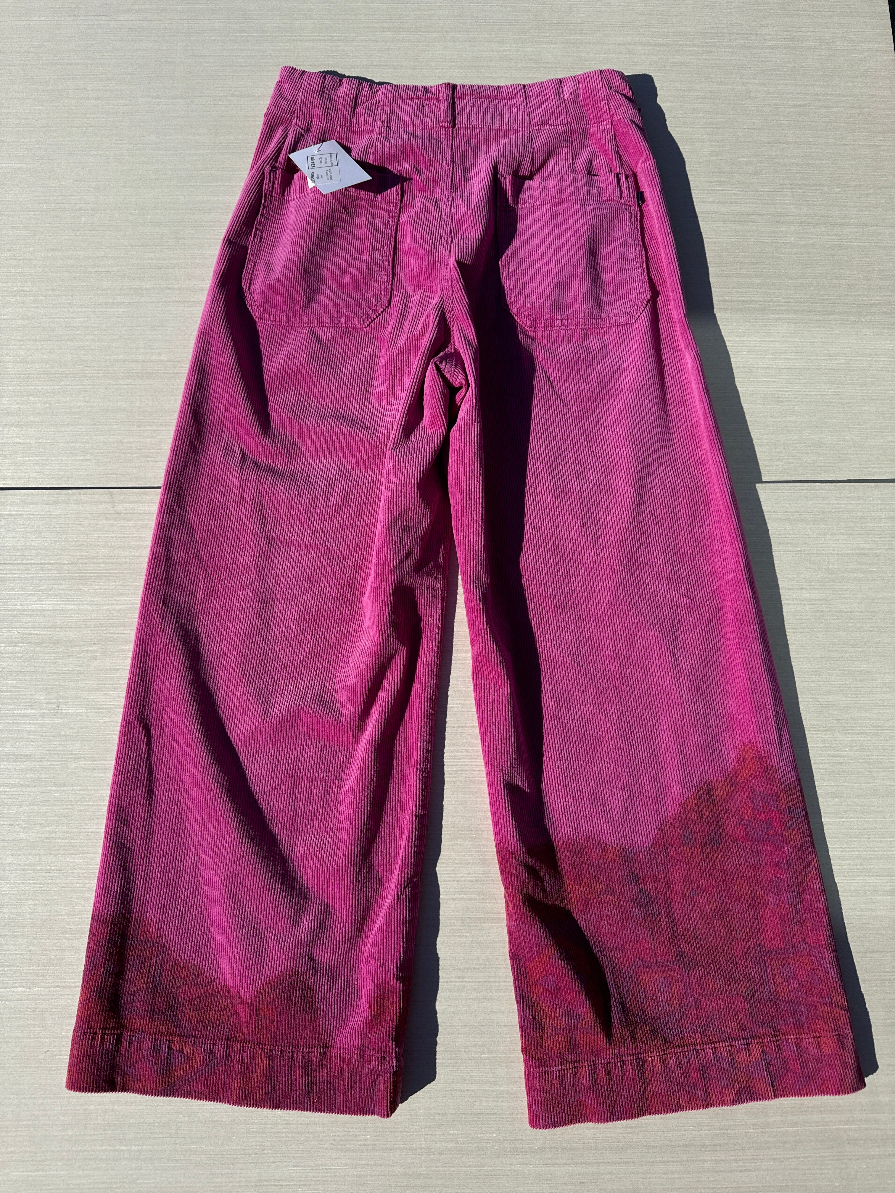 pink pilcro cord pants w paisley bottom, 28