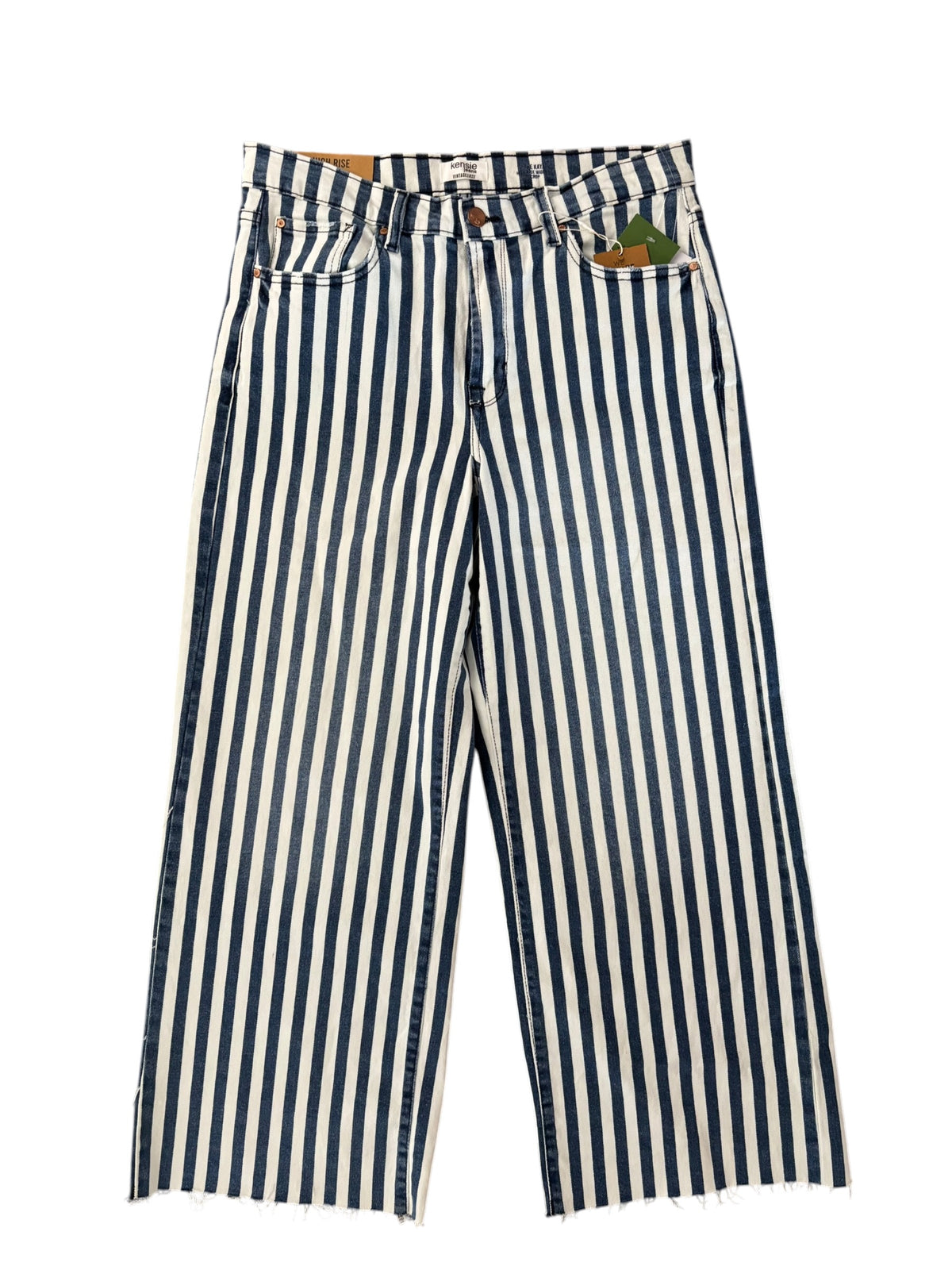 blue white kensie NWT striped jeans, 10