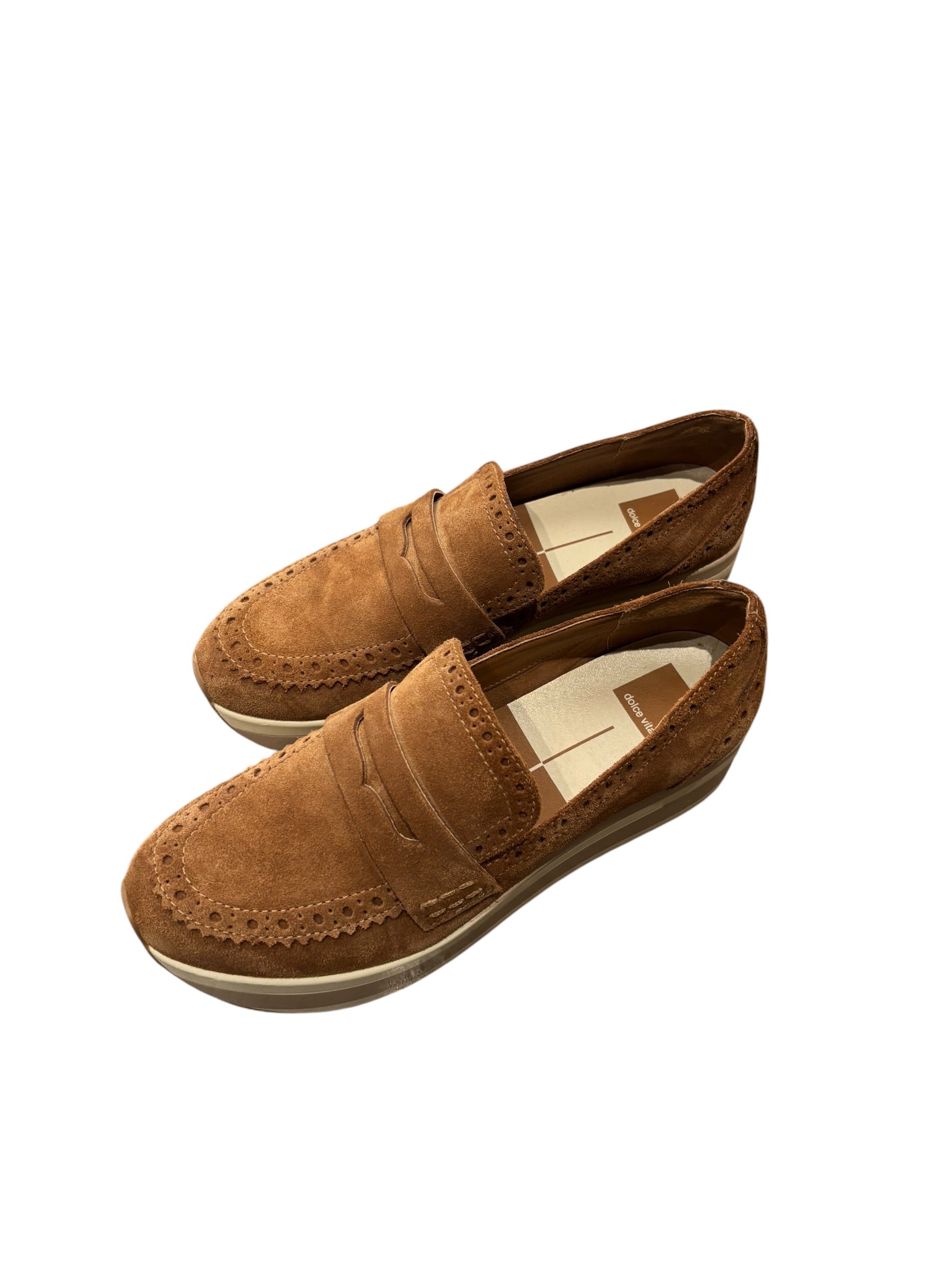 Brown Dolce Vita platform loafers