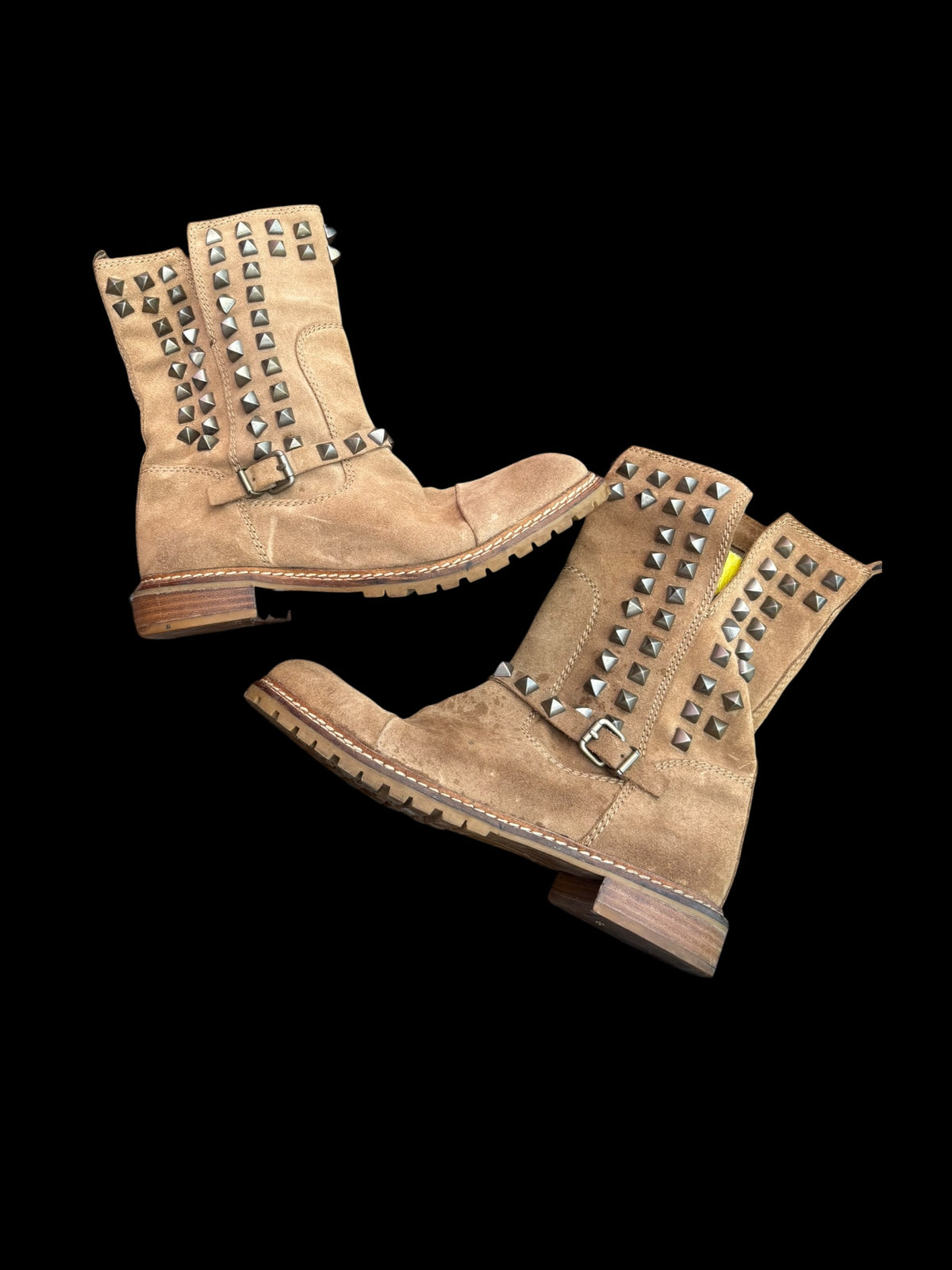 39 zara studded short boots, brown