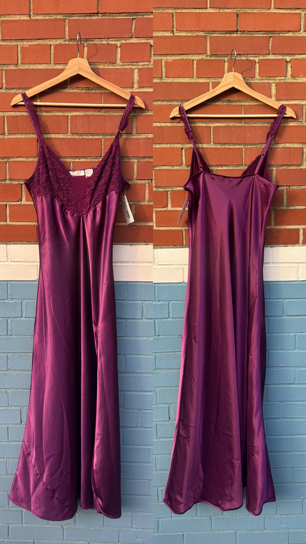 Purple Victoria’s Secret GOLD LABEL Lacey flowy slip maxi dress, L