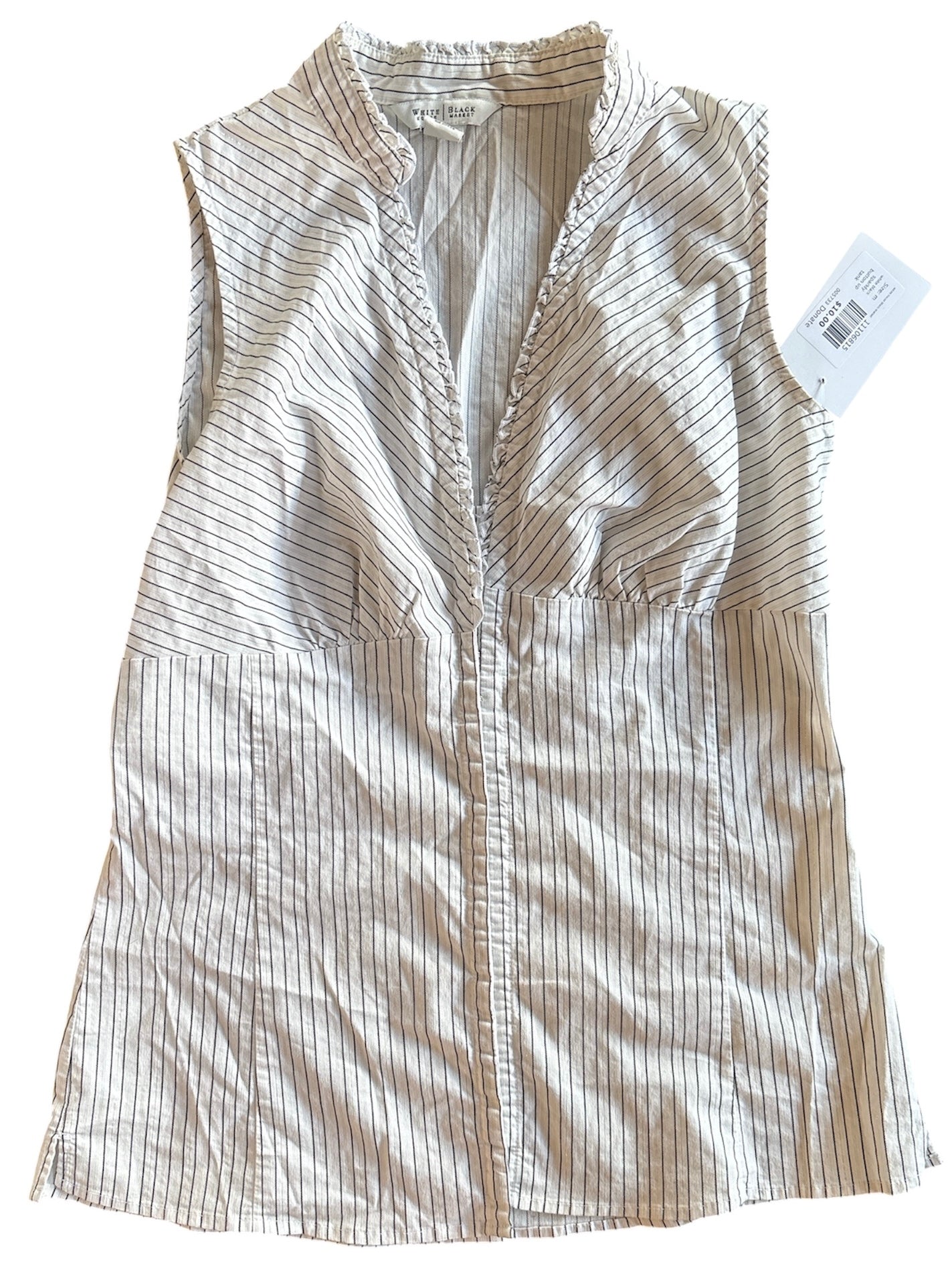 white black white house black market sparkly button up tank, m