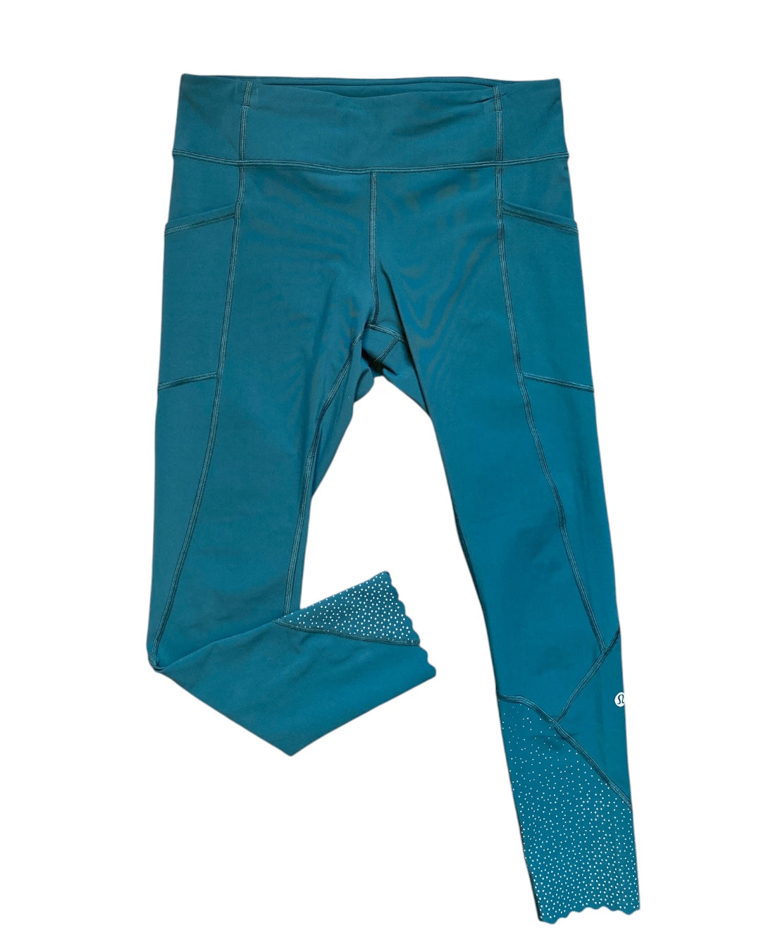 blue lululemon leggings w pockets, 8