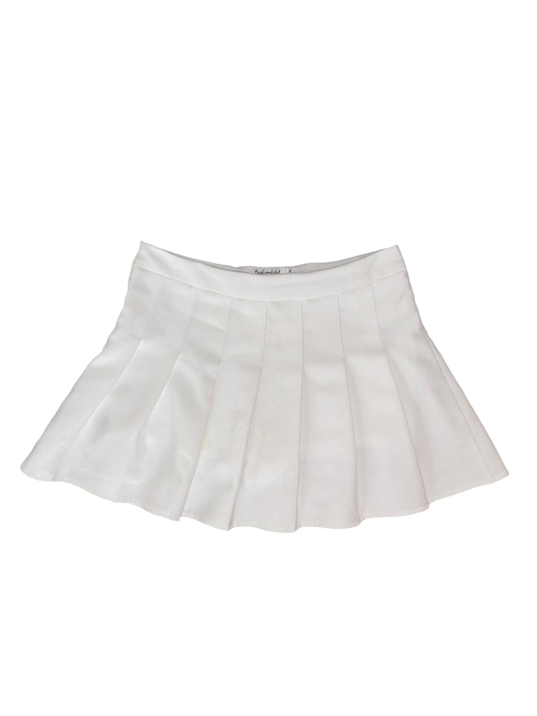 white fashion & dust Pleated mini skirt, 2xl