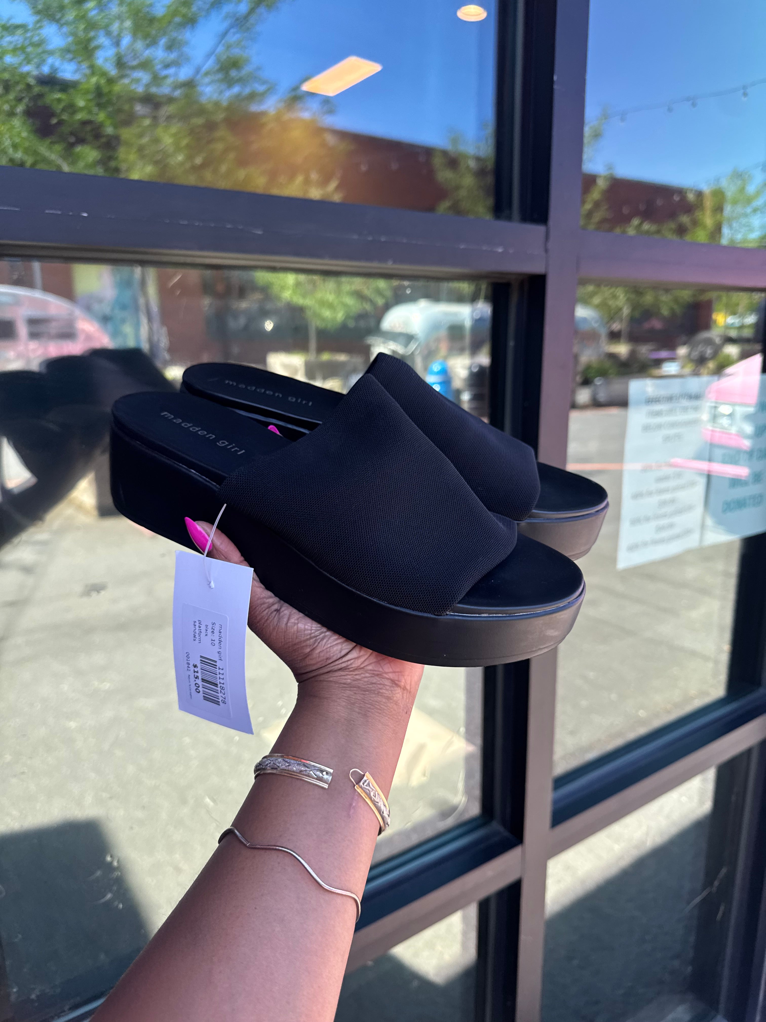 black madden girl platform sandals, 10