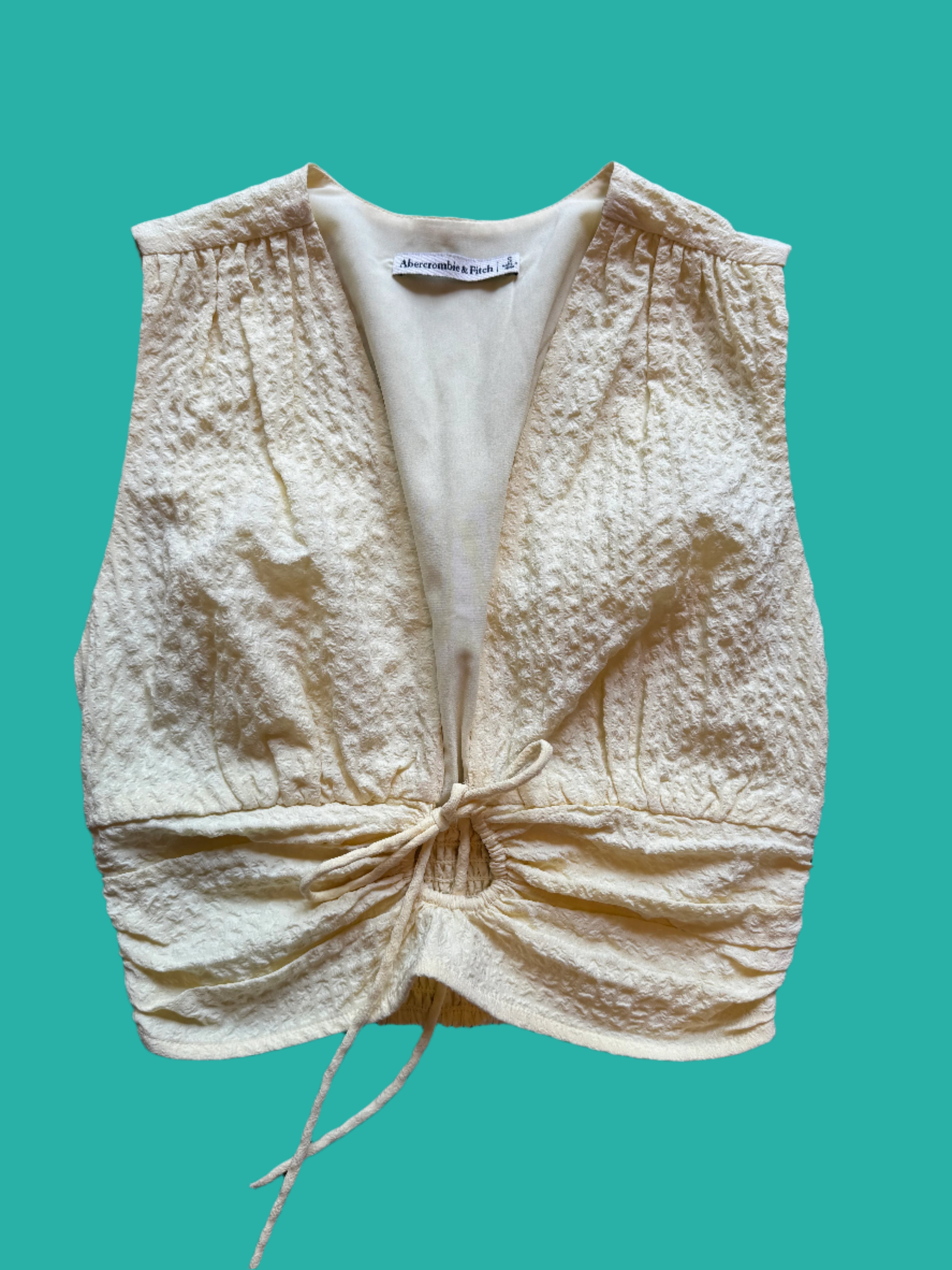 Yellow Abercrombie and fitch V neck tank, S