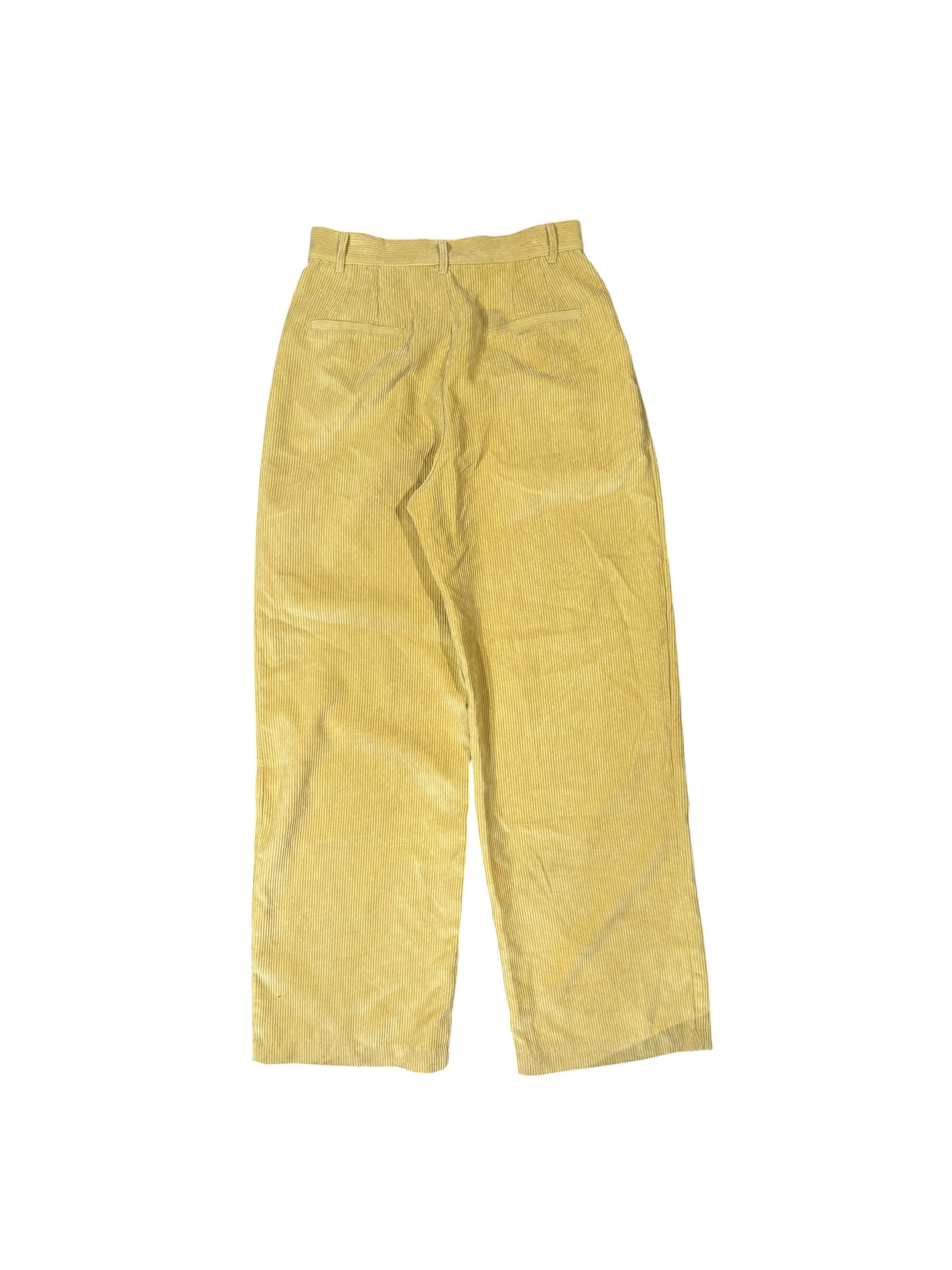 yellow emory park chorded wide leg pant, L