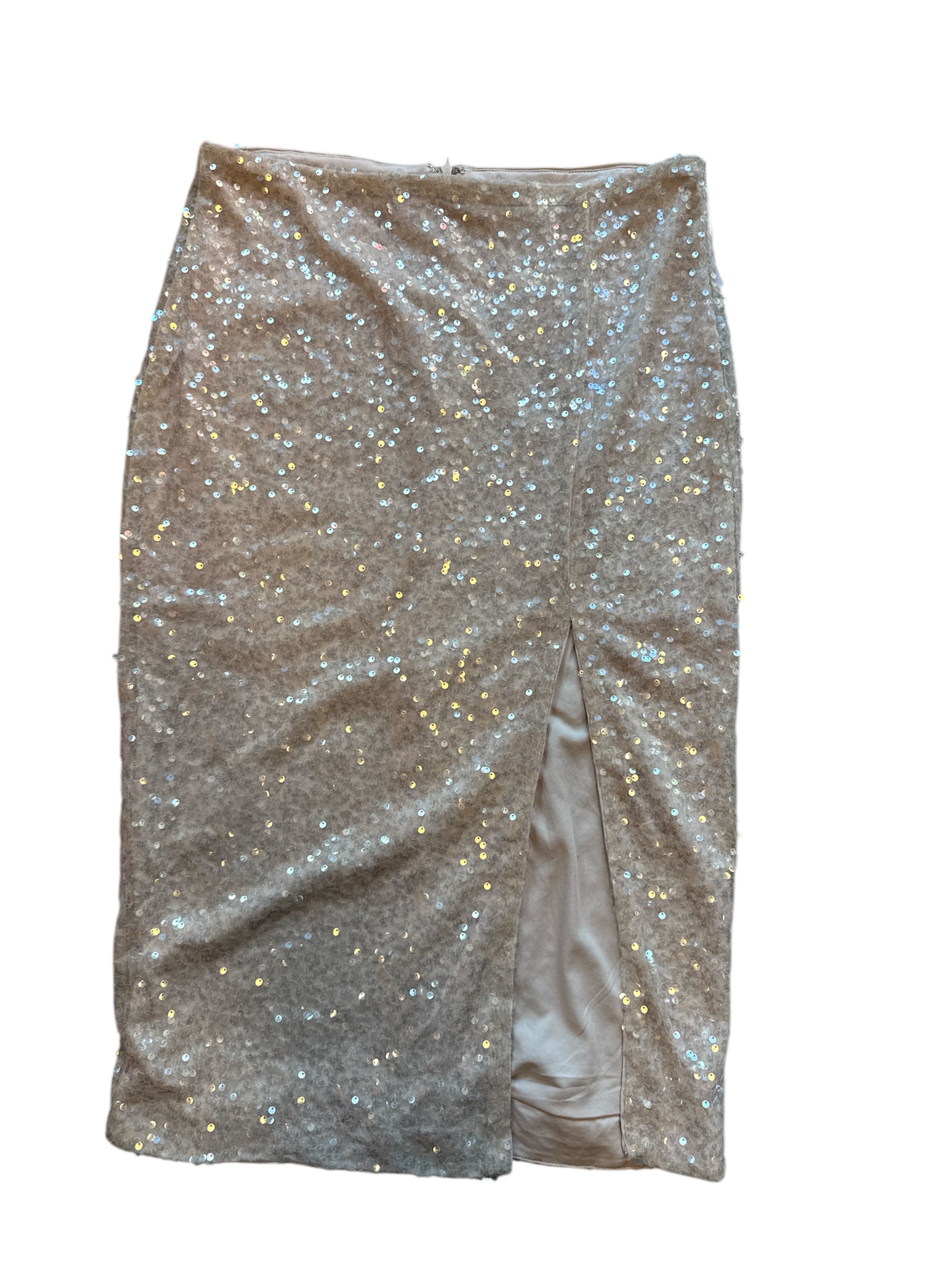 beige fashion nova sequin maxi skirt, XL