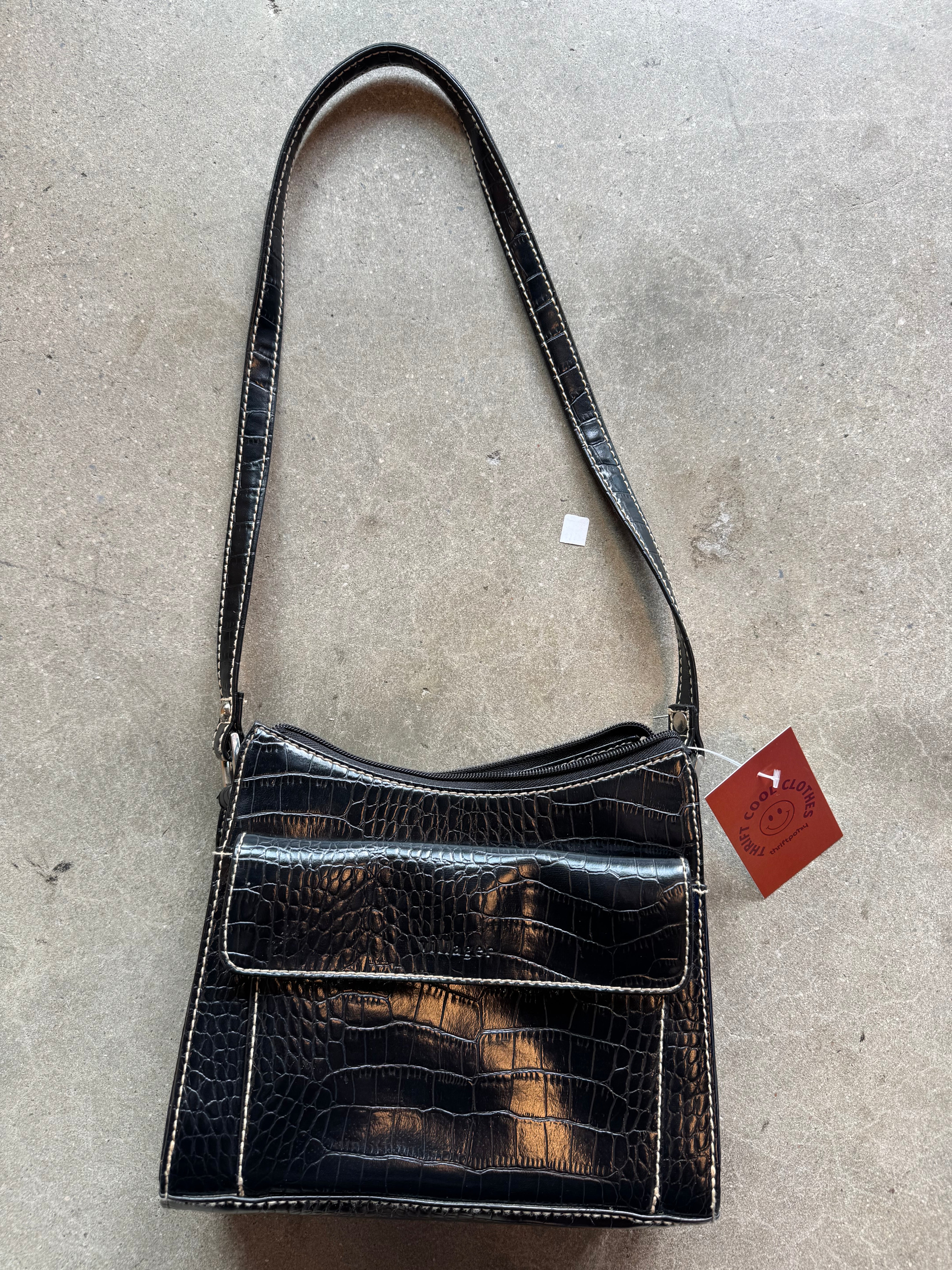 black villager liz claiborne croc bag