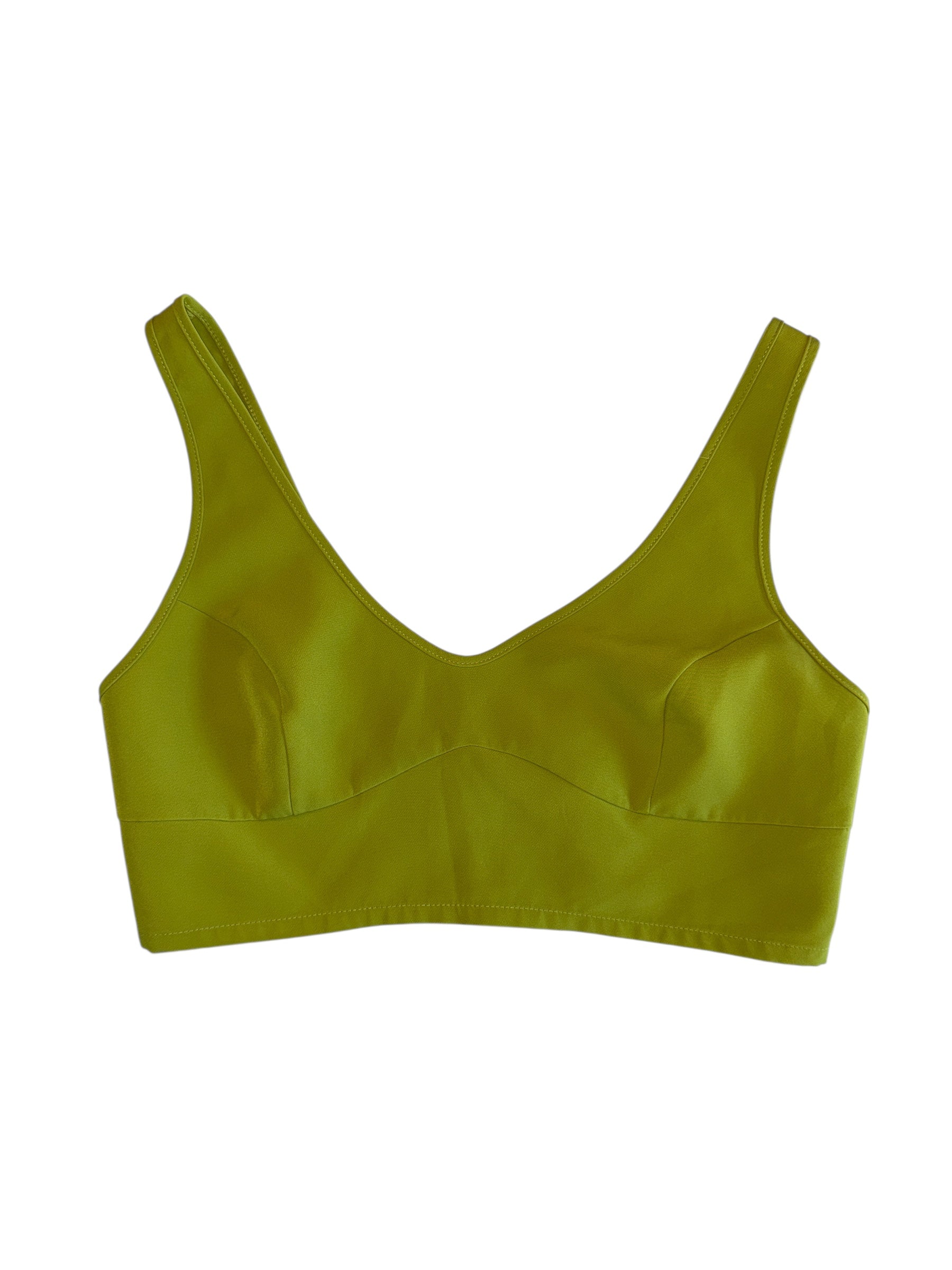 Chartreuse sincerely jules hook n eye v neck crop, M