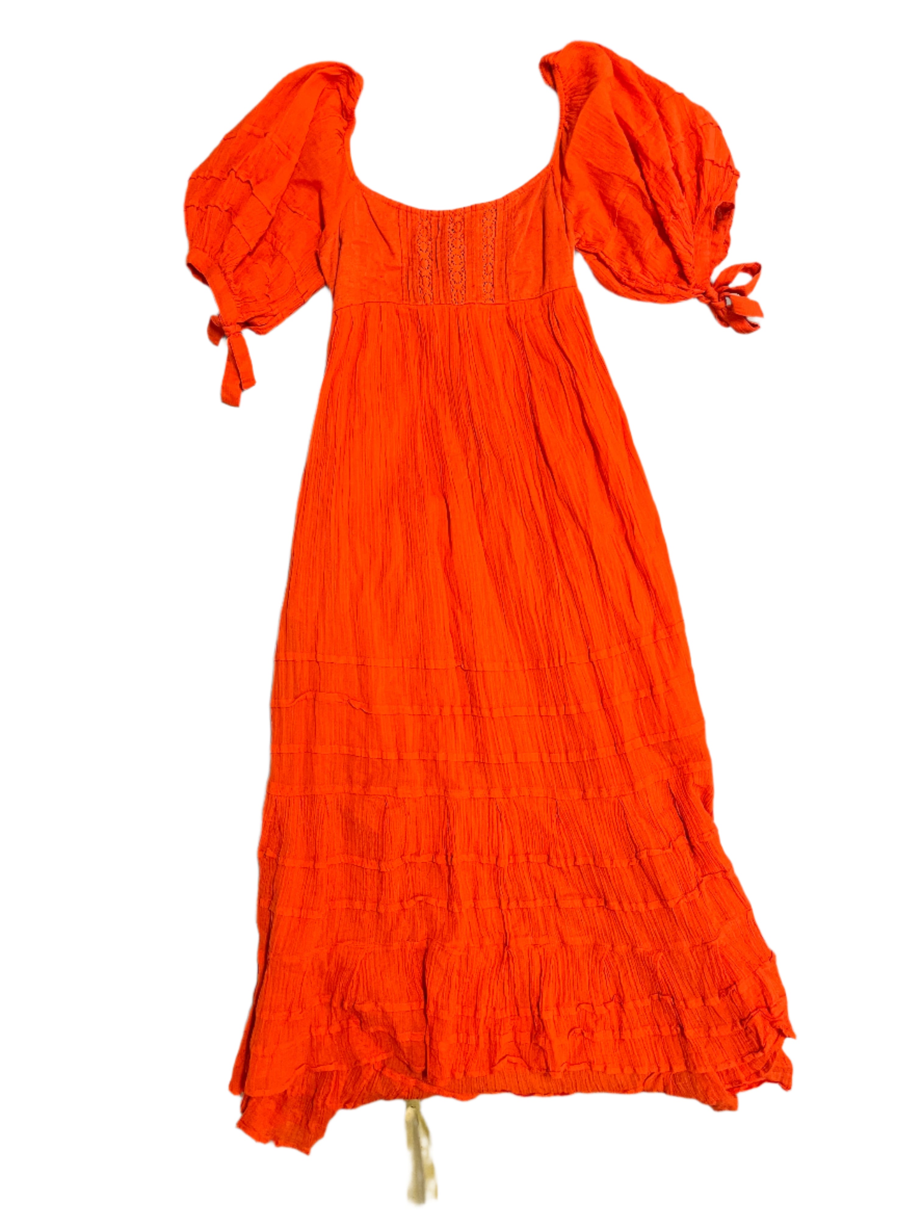 Orange Free people Smocked open back dress, Xs