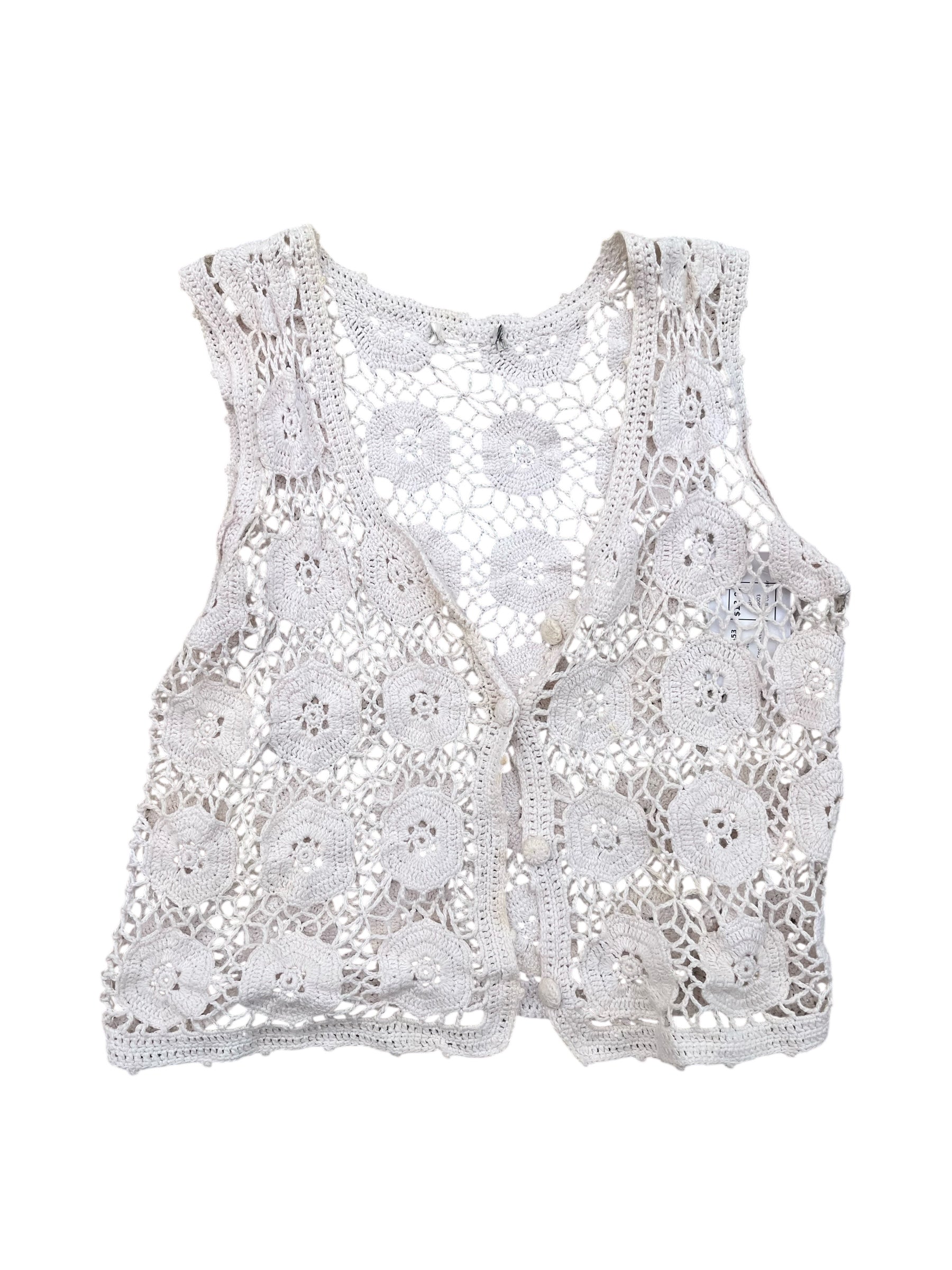 Cream  Crochet vest
