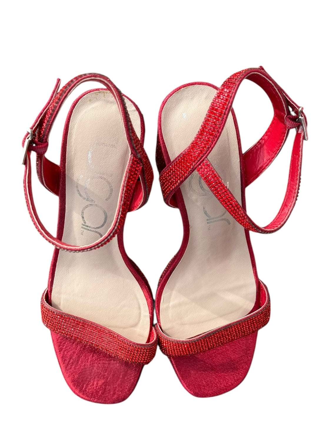 red 9 sugar rhinestone heels