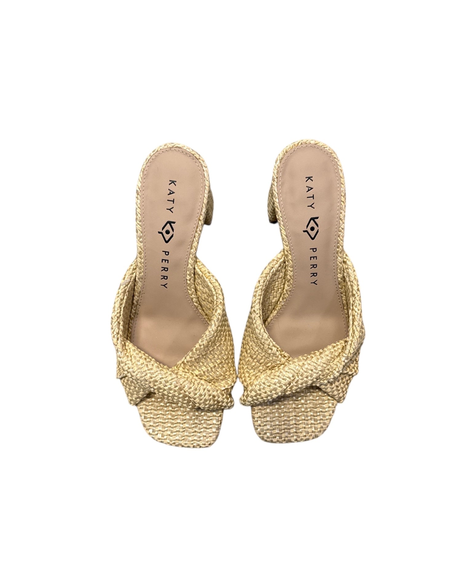 Tan Katy perry Tooliped twisted heeled sandal, 6.5