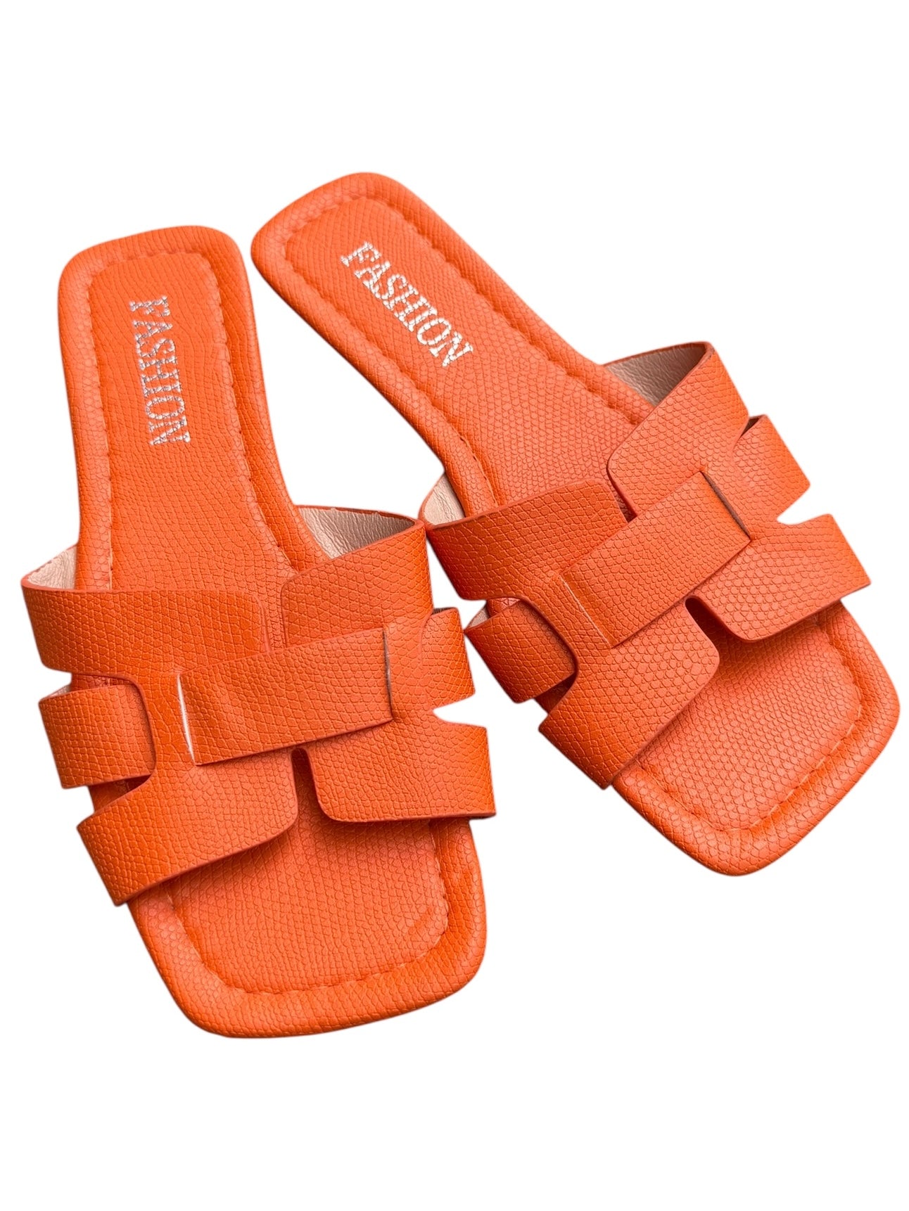 orange  cutout sandals, 35
