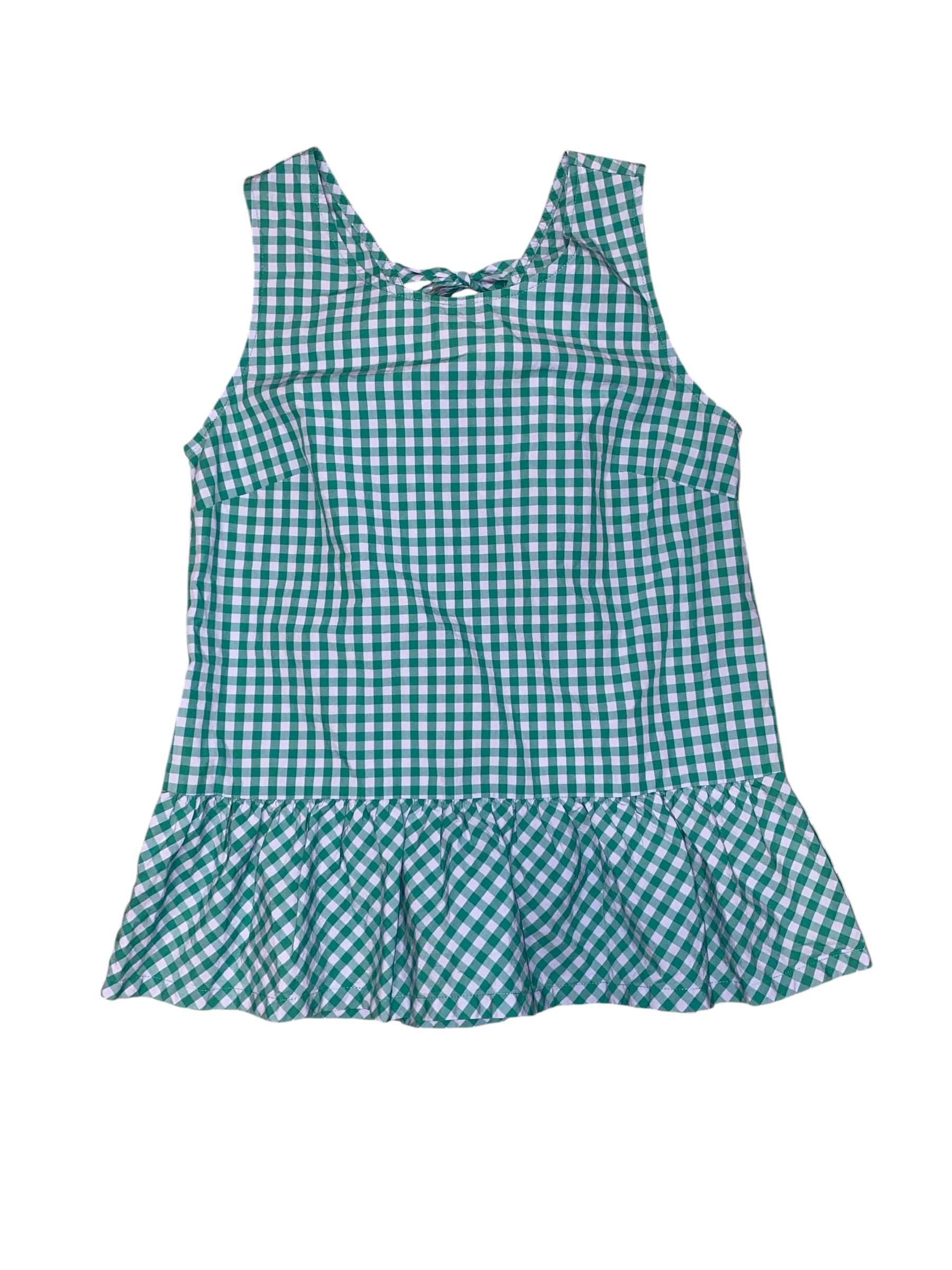 green blue j crew gingham tie tank, xxs