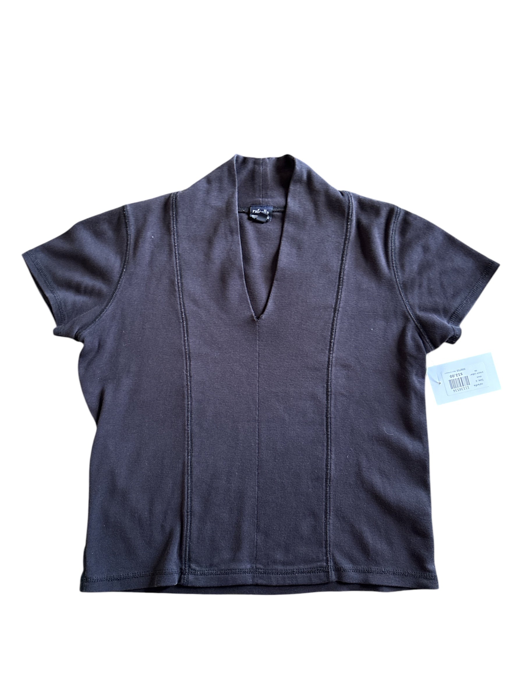 black rafaella vneck collar ss, s