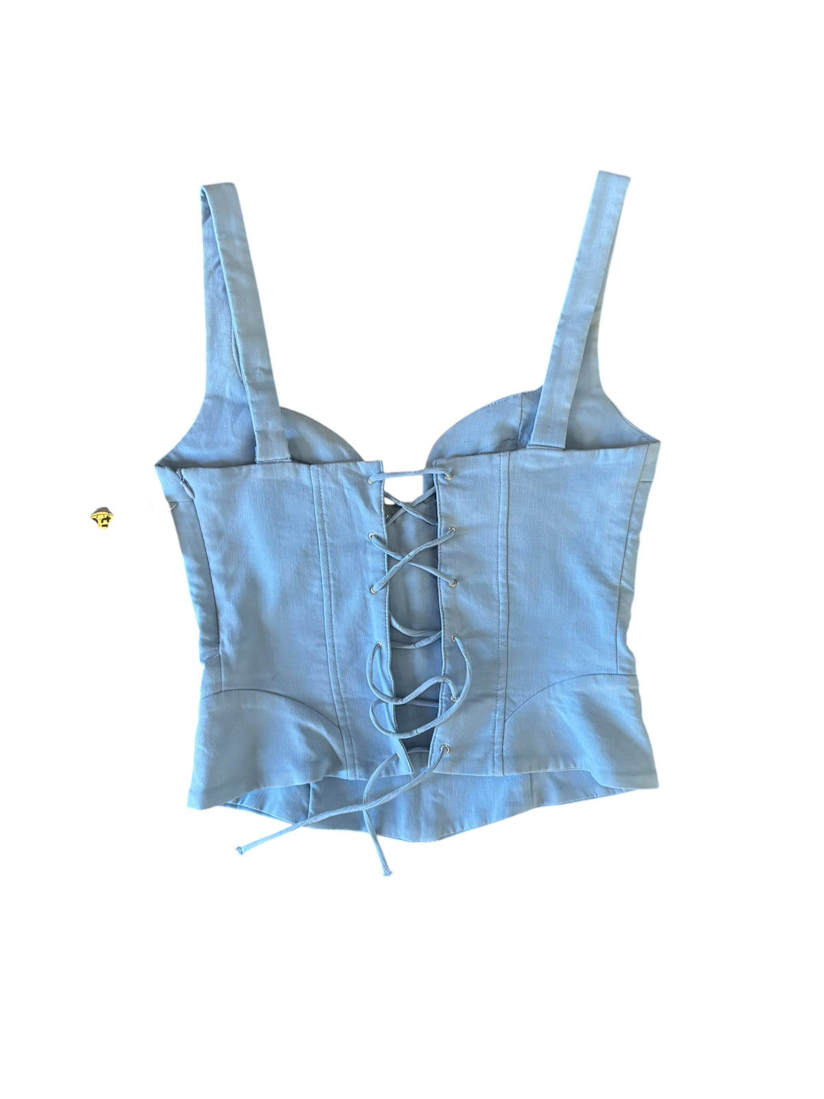 blue zara structured tank, m