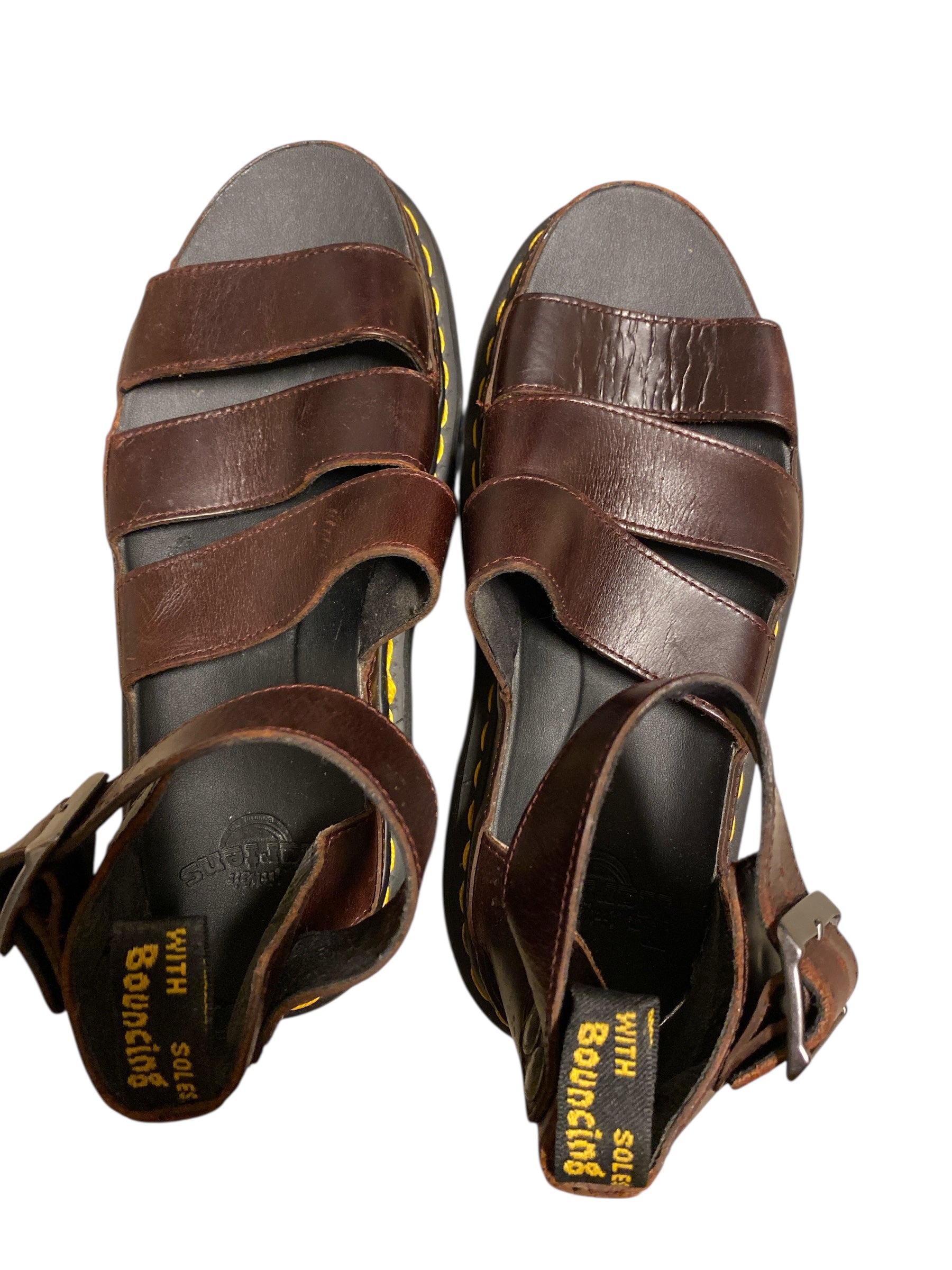 maroon Dr. Martens chunky sandal w strap, 9 women’s