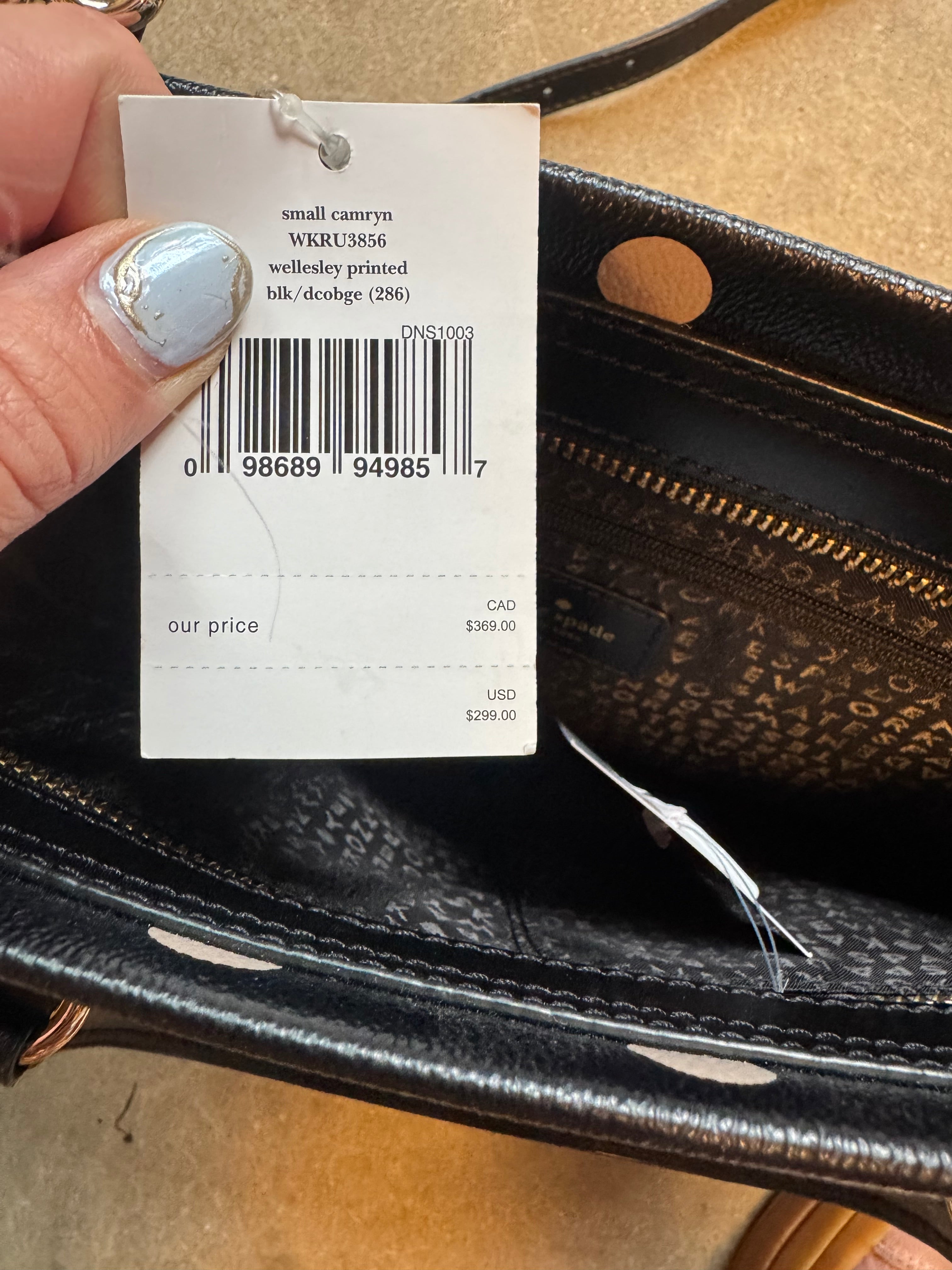 black white kate spade nwt polka dot handbag