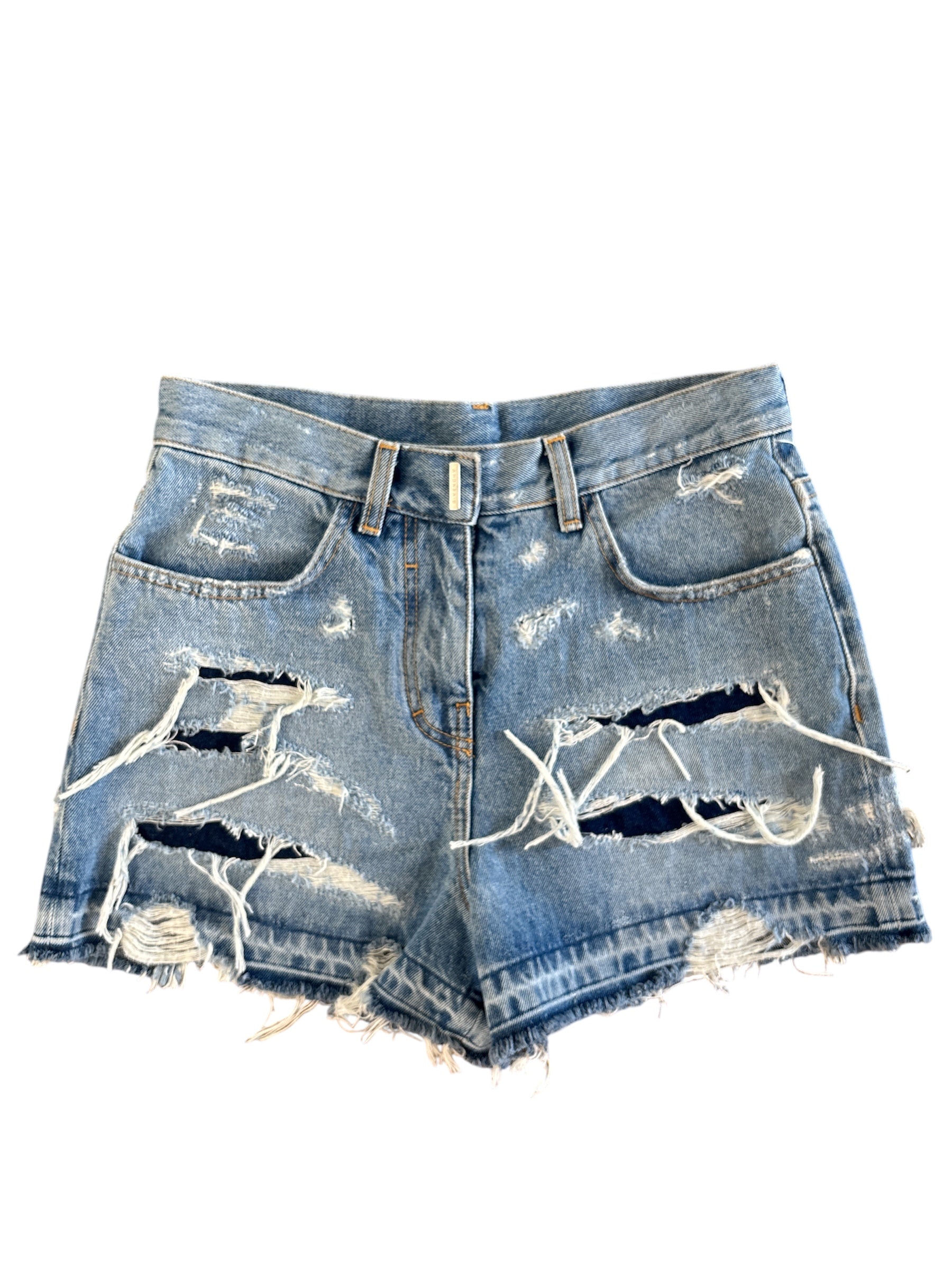 med wash Givenchy distressed shorts, 26