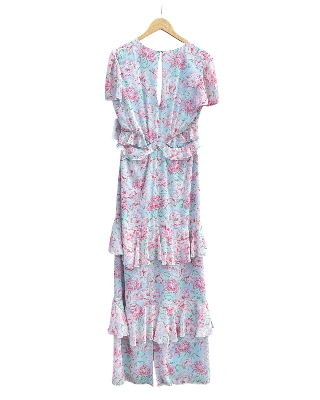 Blue pink Wayf Rose cut out maxi dress, L