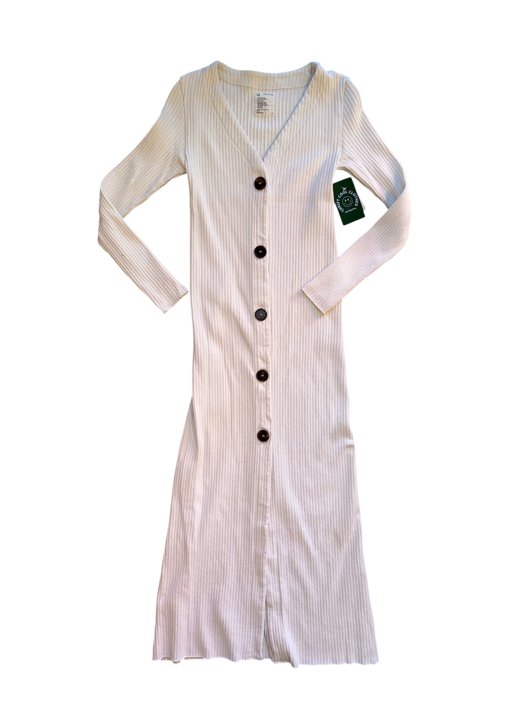 Tan  Ribbed ls dress, S