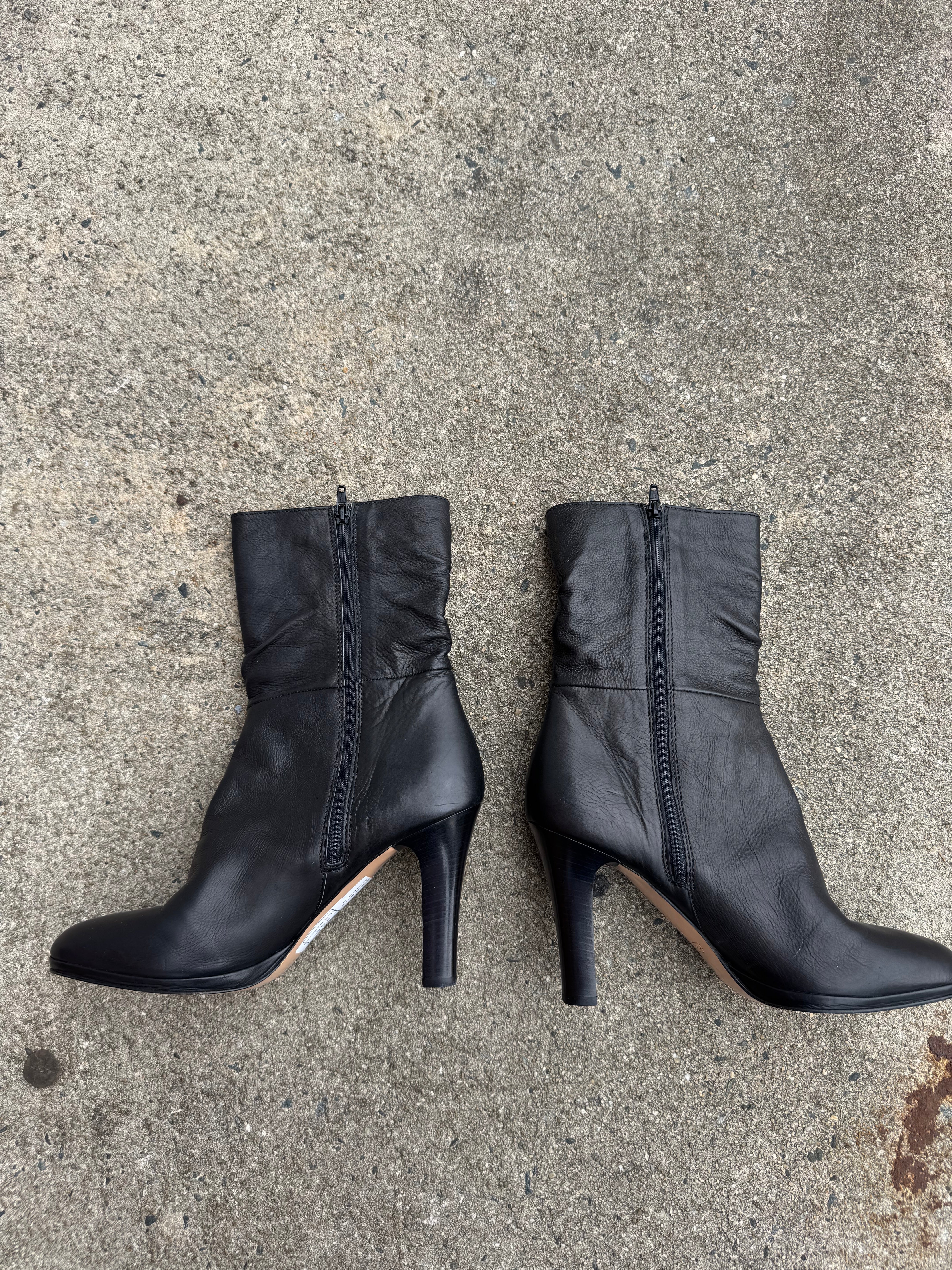 Black Coach Vtg Torre Buckle boots leather, 9.5