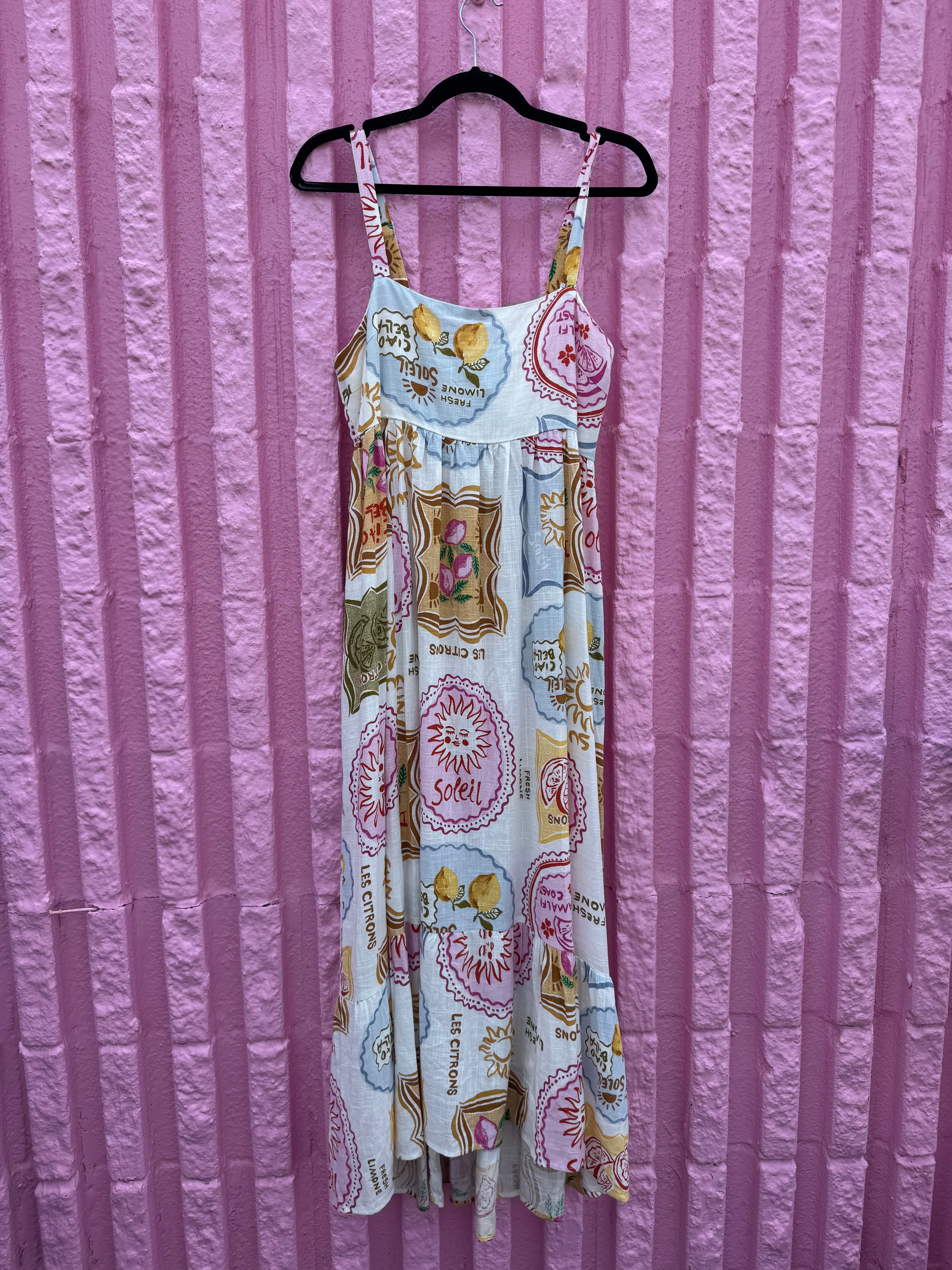 white pink red paper heart nwt floral dress, M