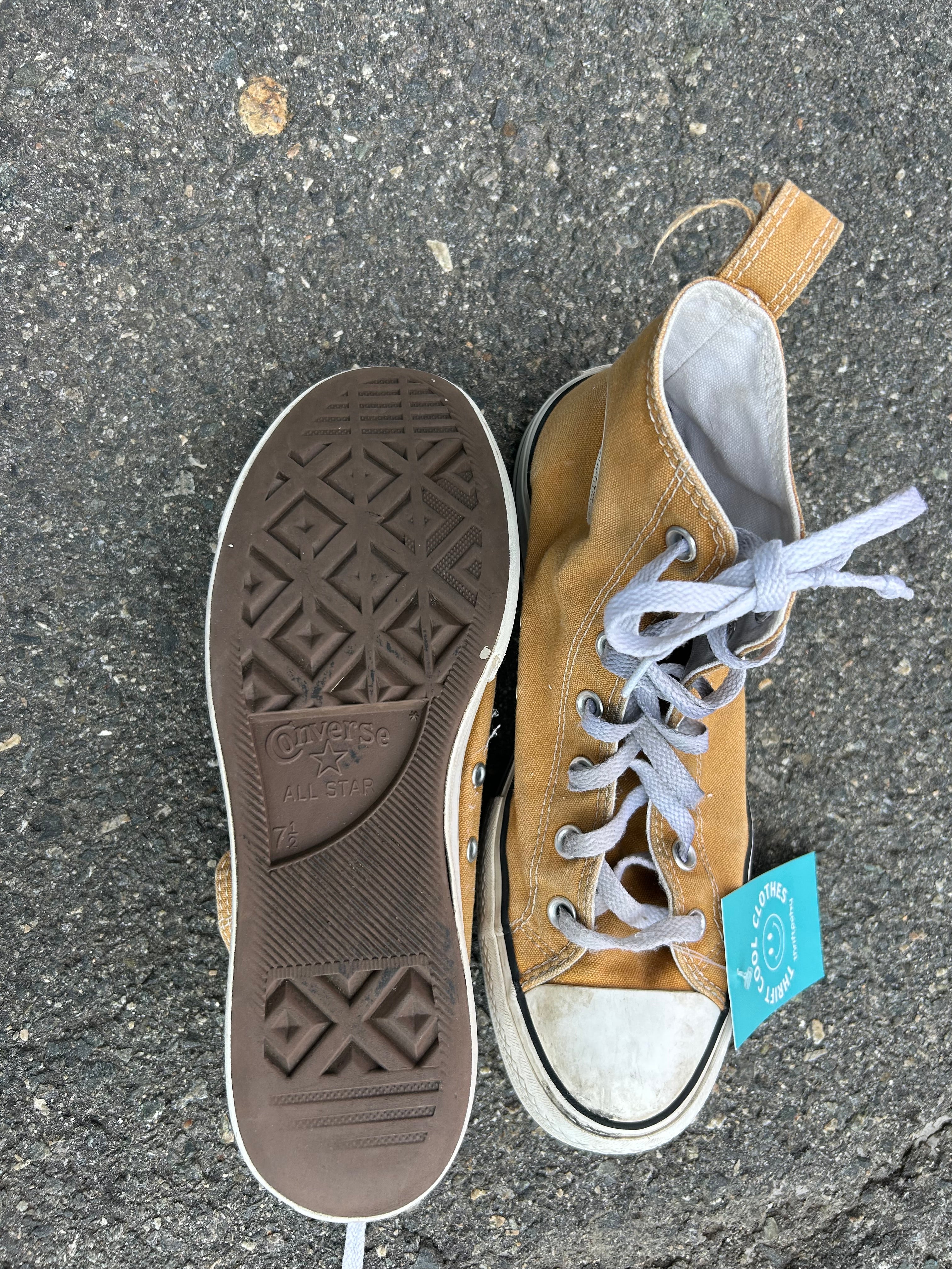 brown Converse hi top sneakers, 9womens