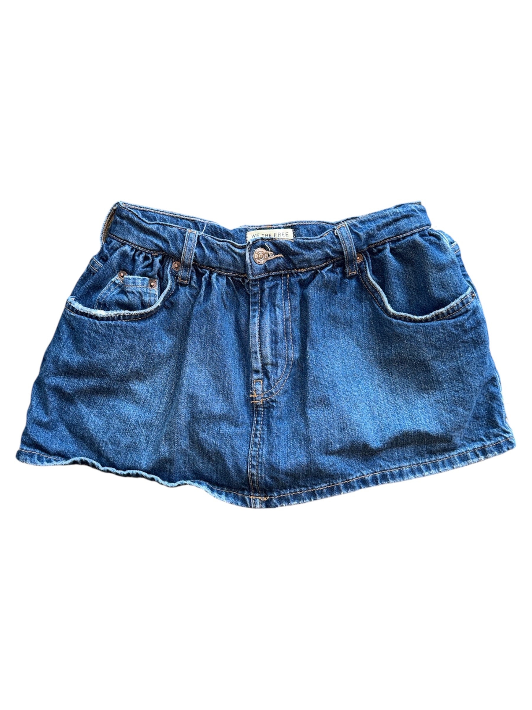 blue we the free denim bubble skort, 24