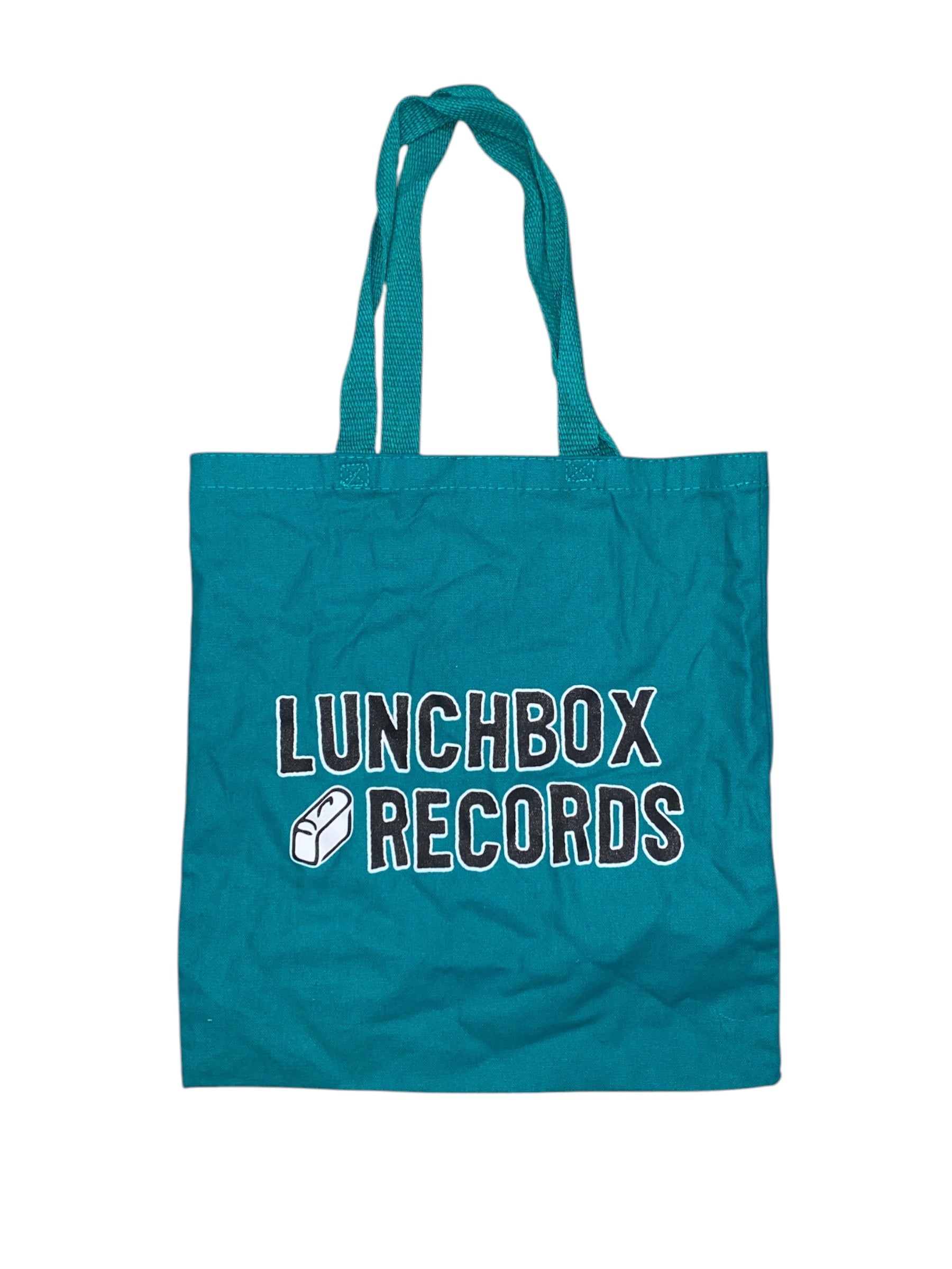 green  Lunchbox records tote