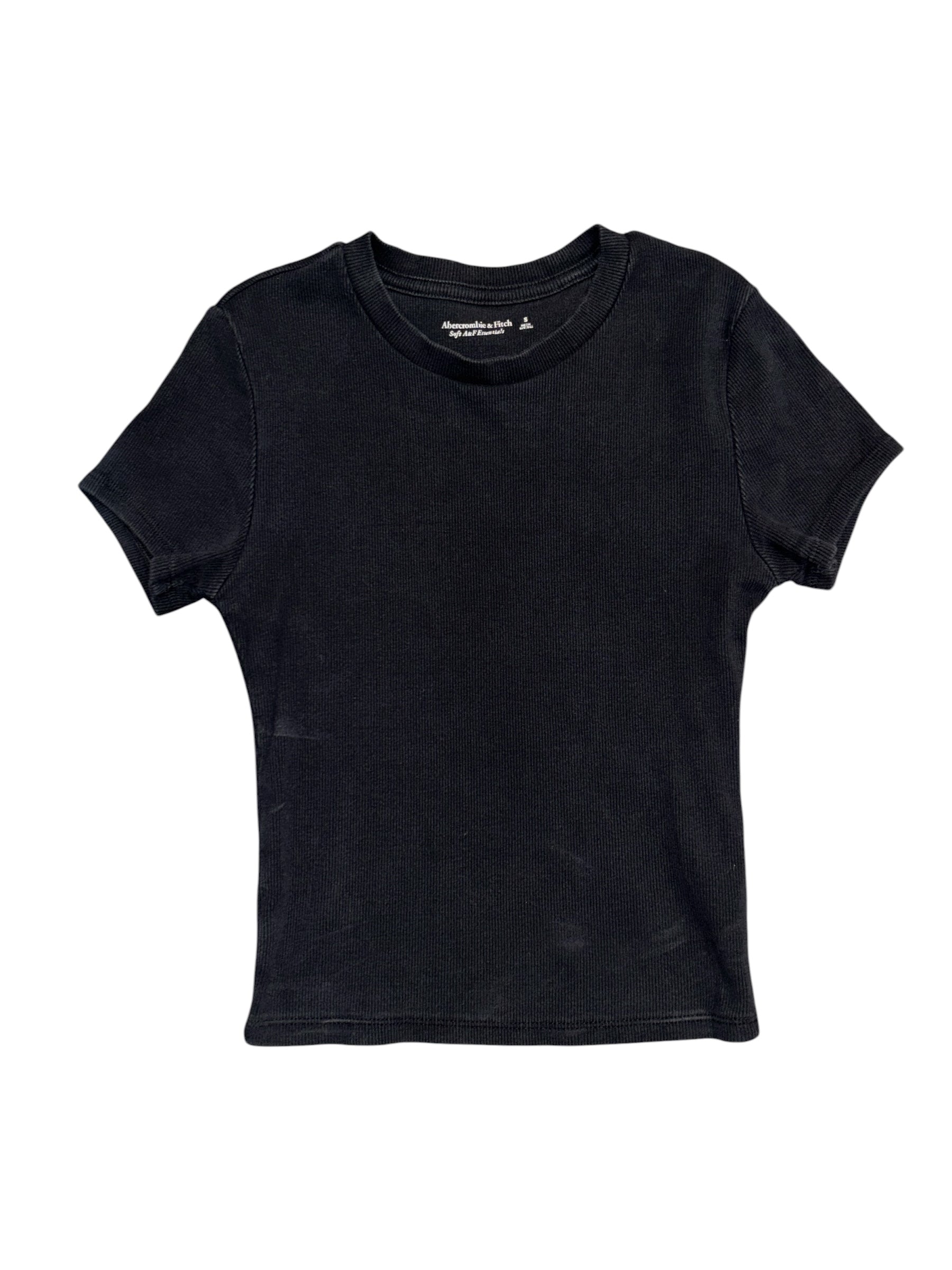 balck abercrombie ribbed ss top, s