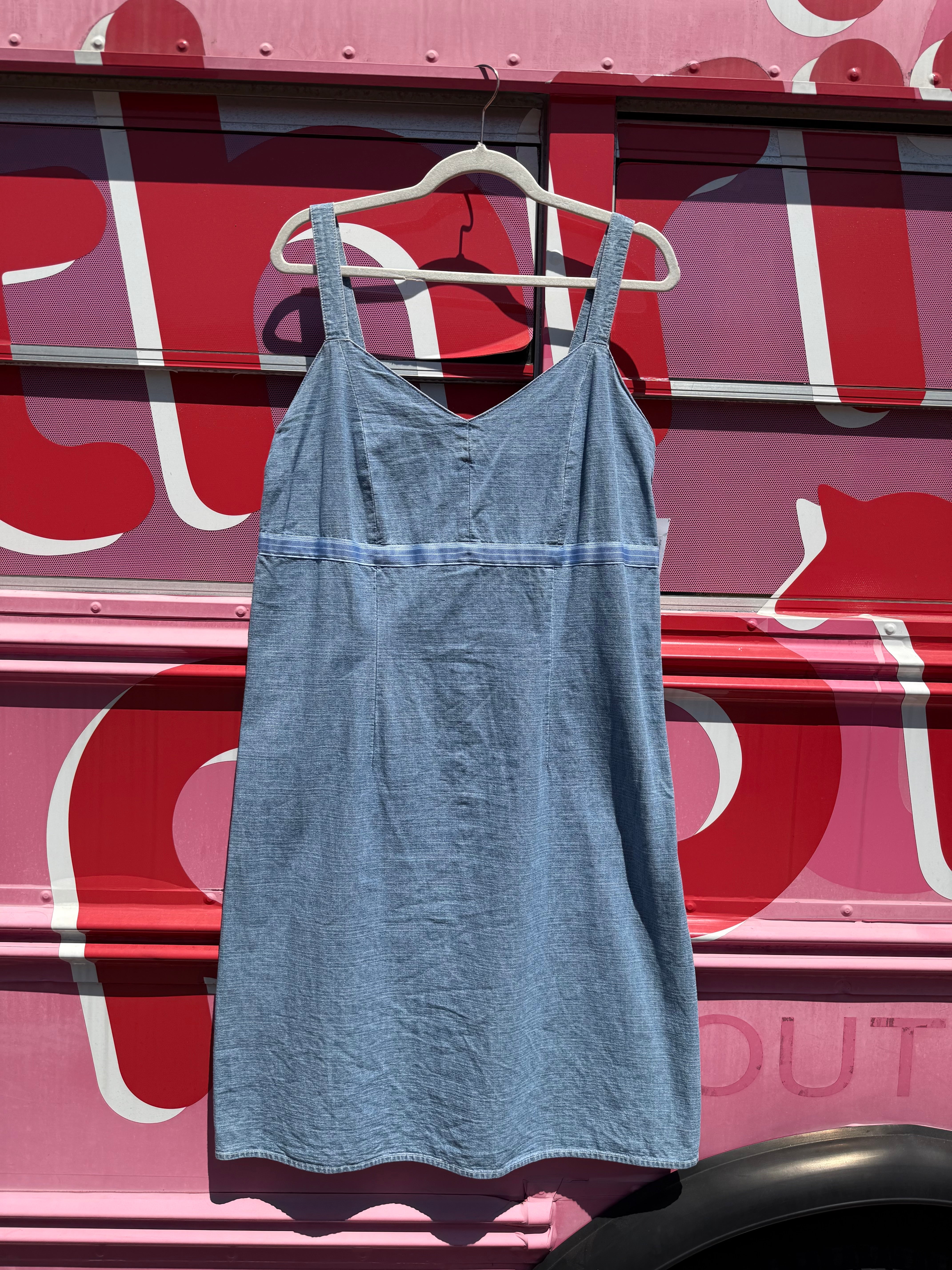 blue faded glory chambray babydoll dress, 14